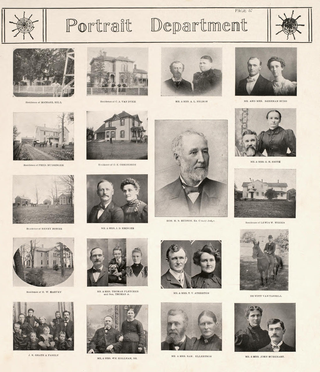 Portrait Department, Pt. 3 from Standard Atlas of Kendall County, Illinois : Including a Plat Book of the Villages, Cities and Townships of the County, Map of the State, United States and World : Patrons Directory, Reference … 1903 by Relic Map Company