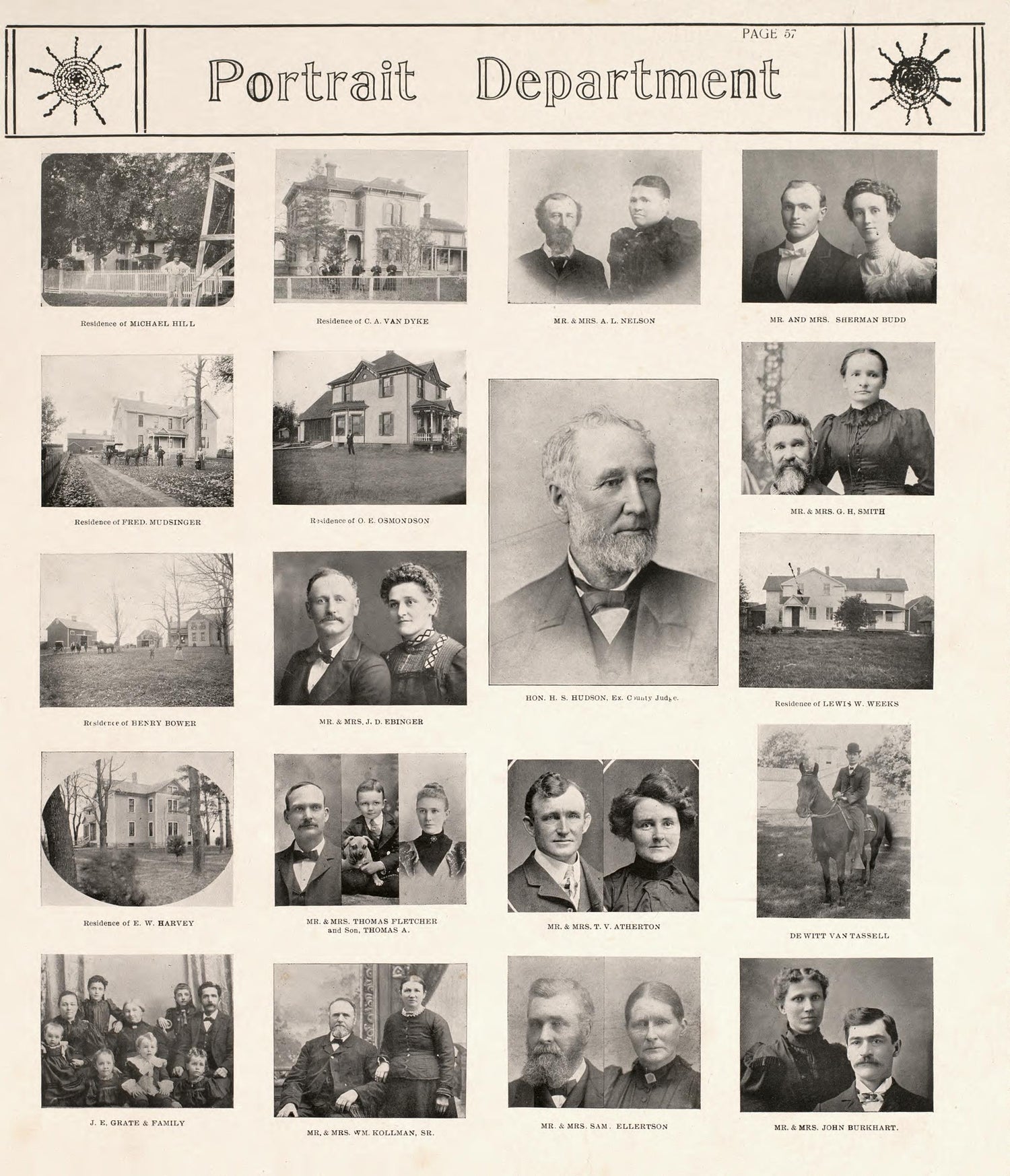 Portrait Department, Pt. 3 from Standard Atlas of Kendall County, Illinois : Including a Plat Book of the Villages, Cities and Townships of the County, Map of the State, United States and World : Patrons Directory, Reference … 1903 by Relic Map Company
