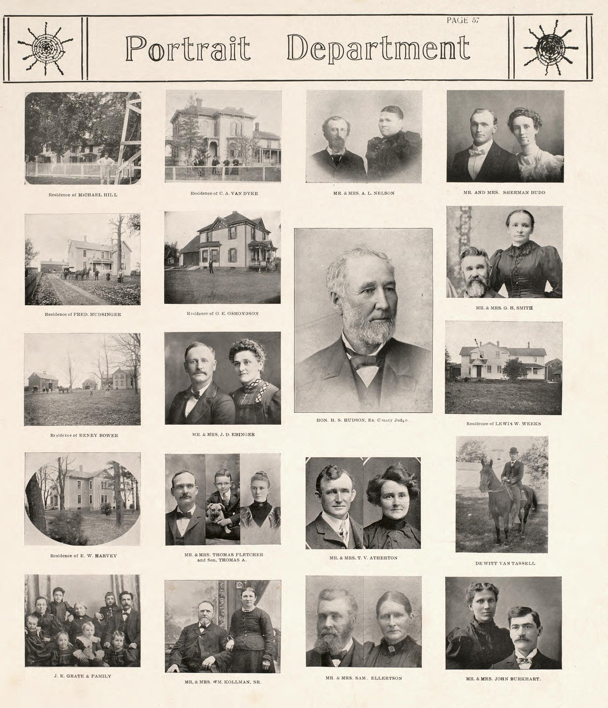 Portrait Department, Pt. 3 from Standard Atlas of Kendall County, Illinois : Including a Plat Book of the Villages, Cities and Townships of the County, Map of the State, United States and World : Patrons Directory, Reference … 1903 by Relic Map Company