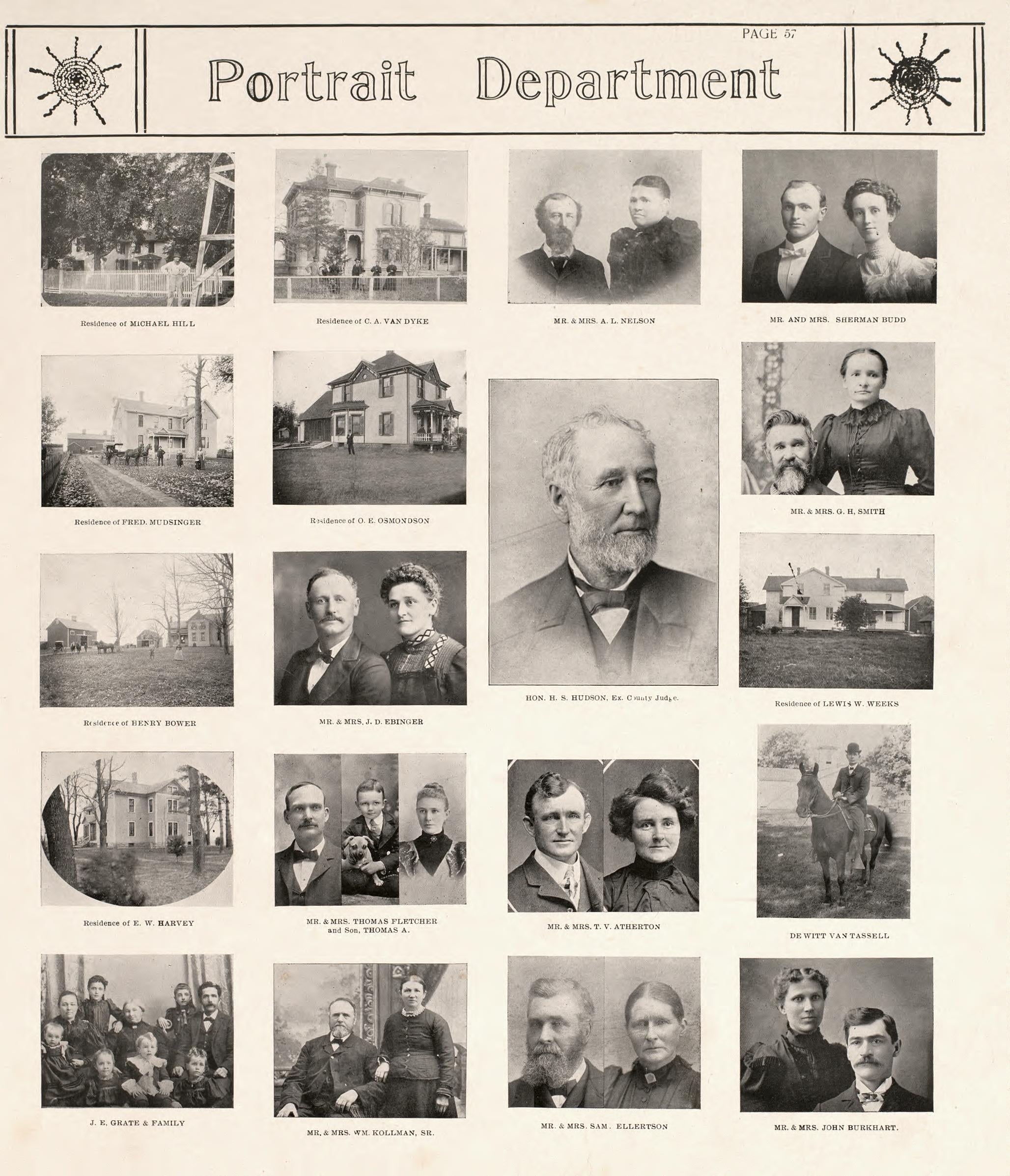 Portrait Department, Pt. 3 from Standard Atlas of Kendall County, Illinois : Including a Plat Book of the Villages, Cities and Townships of the County, Map of the State, United States and World : Patrons Directory, Reference … 1903 by Relic Map Company