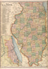 Illinois from Standard Atlas of Kendall County, Illinois : Including a Plat Book of the Villages, Cities and Townships of the County, Map of the State, United States and World : Patrons Directory, Reference … 1903 by Relic Map Company