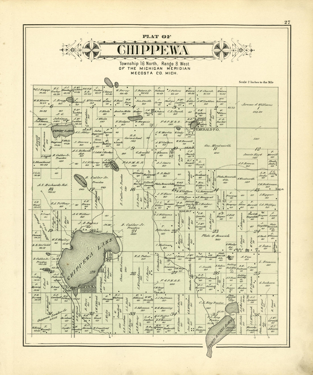 Plat of Chippewa from Plat Book of Mecosta County, Michigan 1900 by Relic Map Company