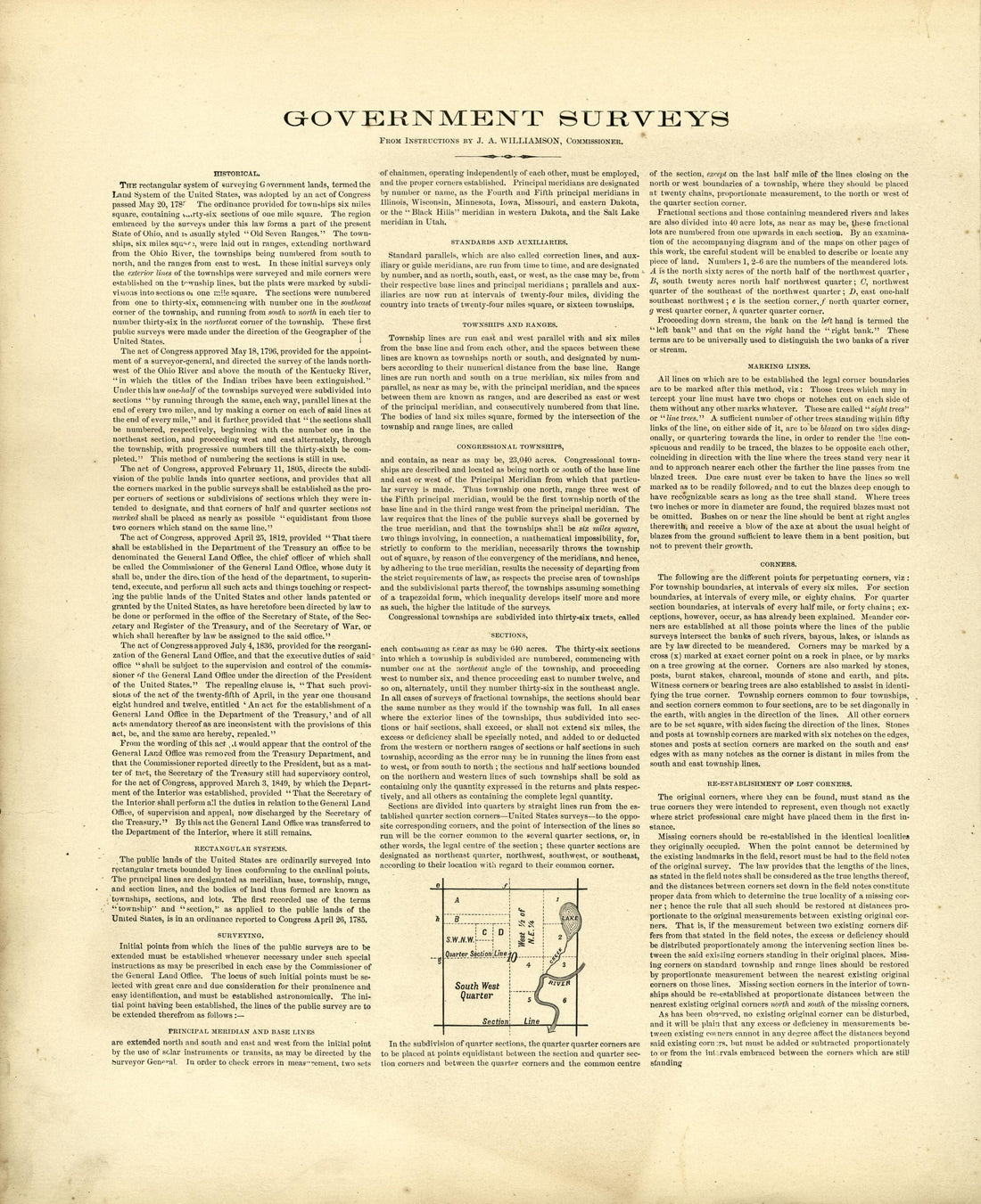 Government Surveys from Plat Book of Mecosta County, Michigan 1900 by Relic Map Company