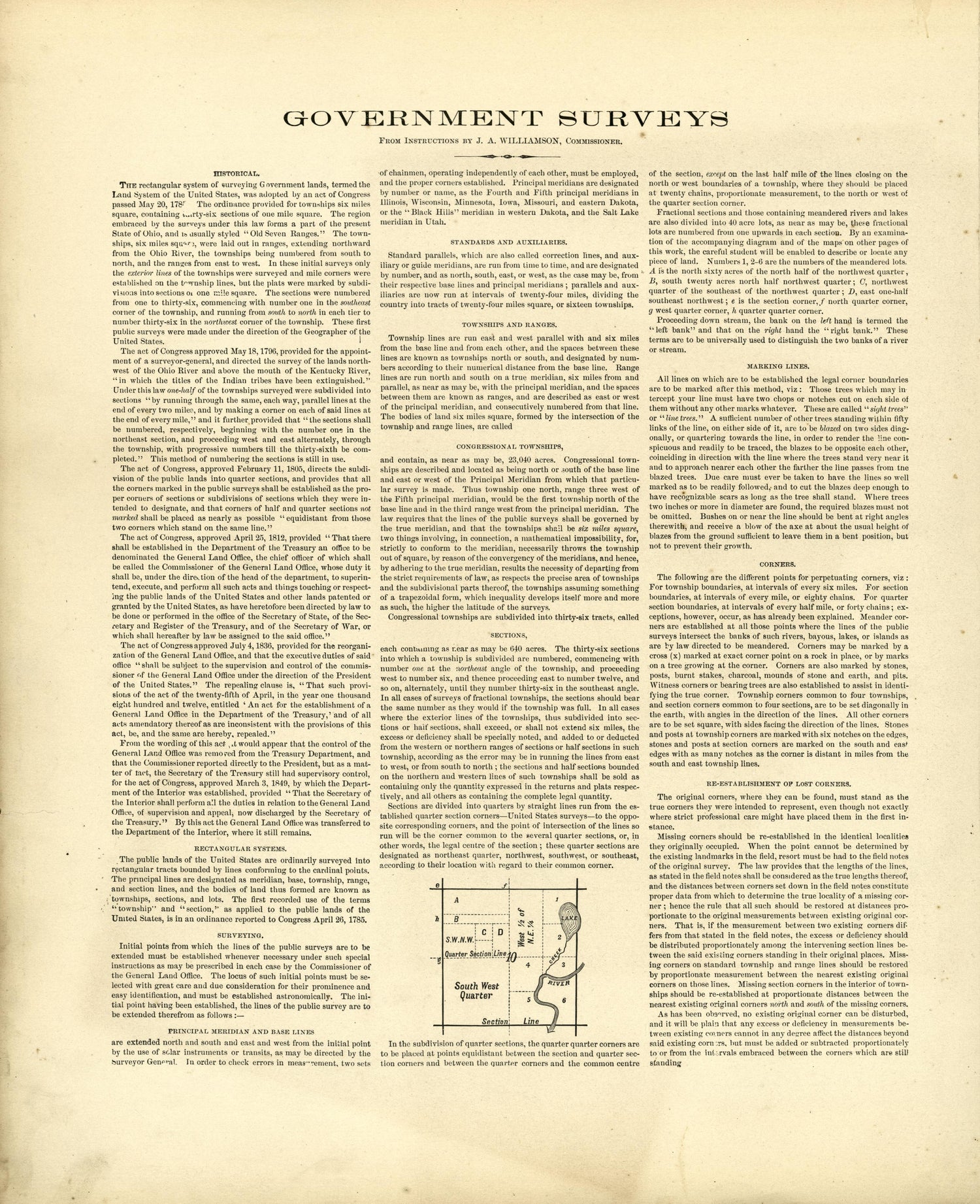 Government Surveys from Plat Book of Mecosta County, Michigan 1900 by Relic Map Company