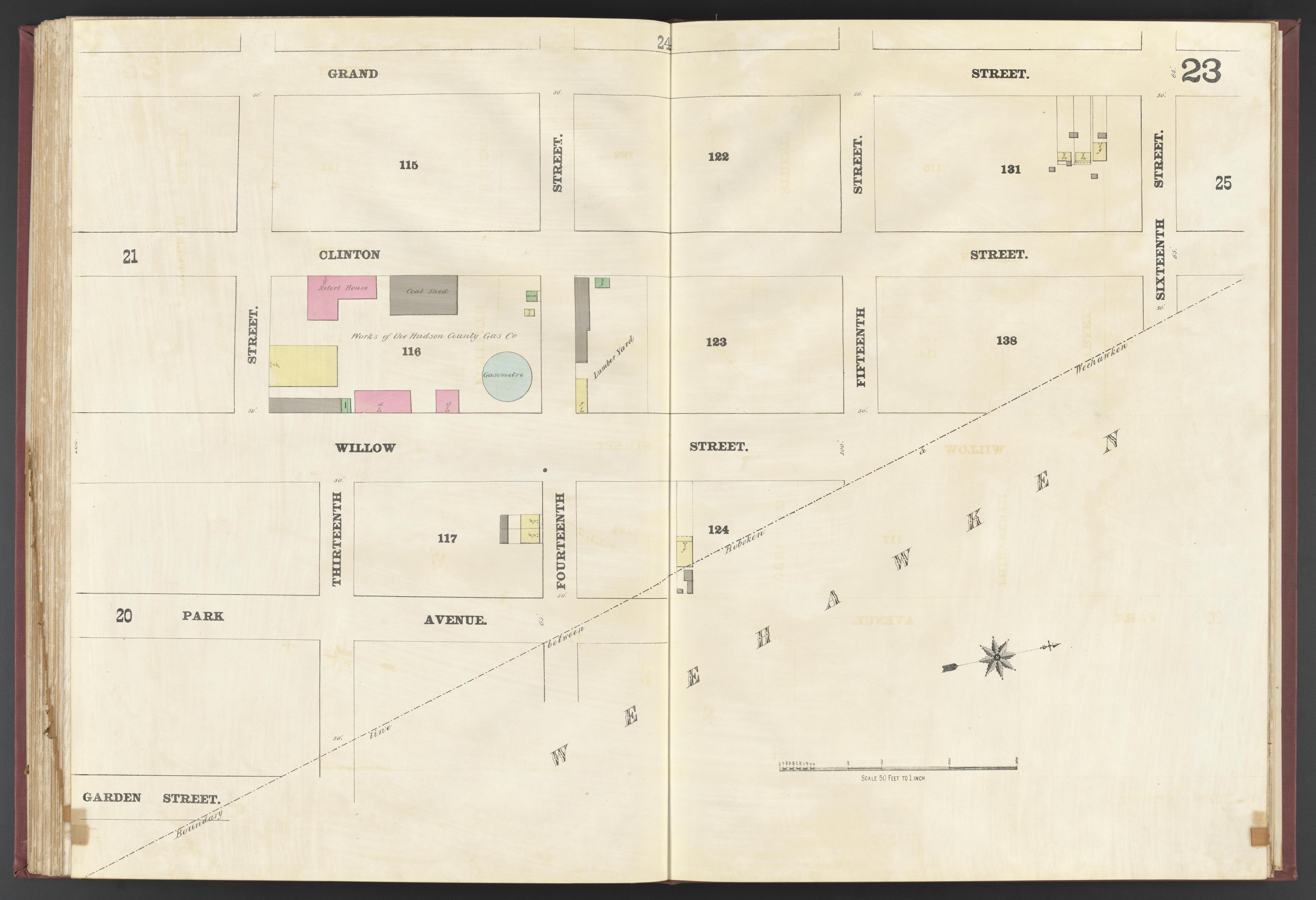 This old map of Albany, Hoboken, New Jersey, New York,  was created by Spielmann &amp; Brush in 1873