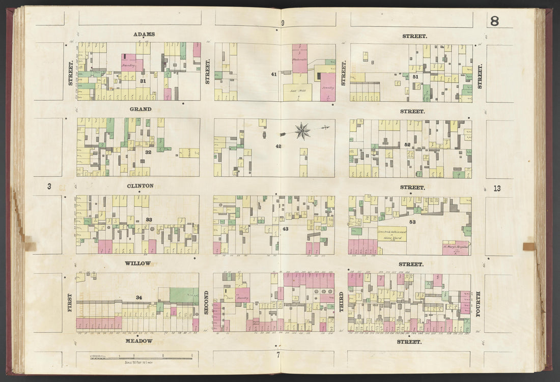 This old map of Albany, Hoboken, New Jersey, New York,  was created by Spielmann &amp; Brush in 1873