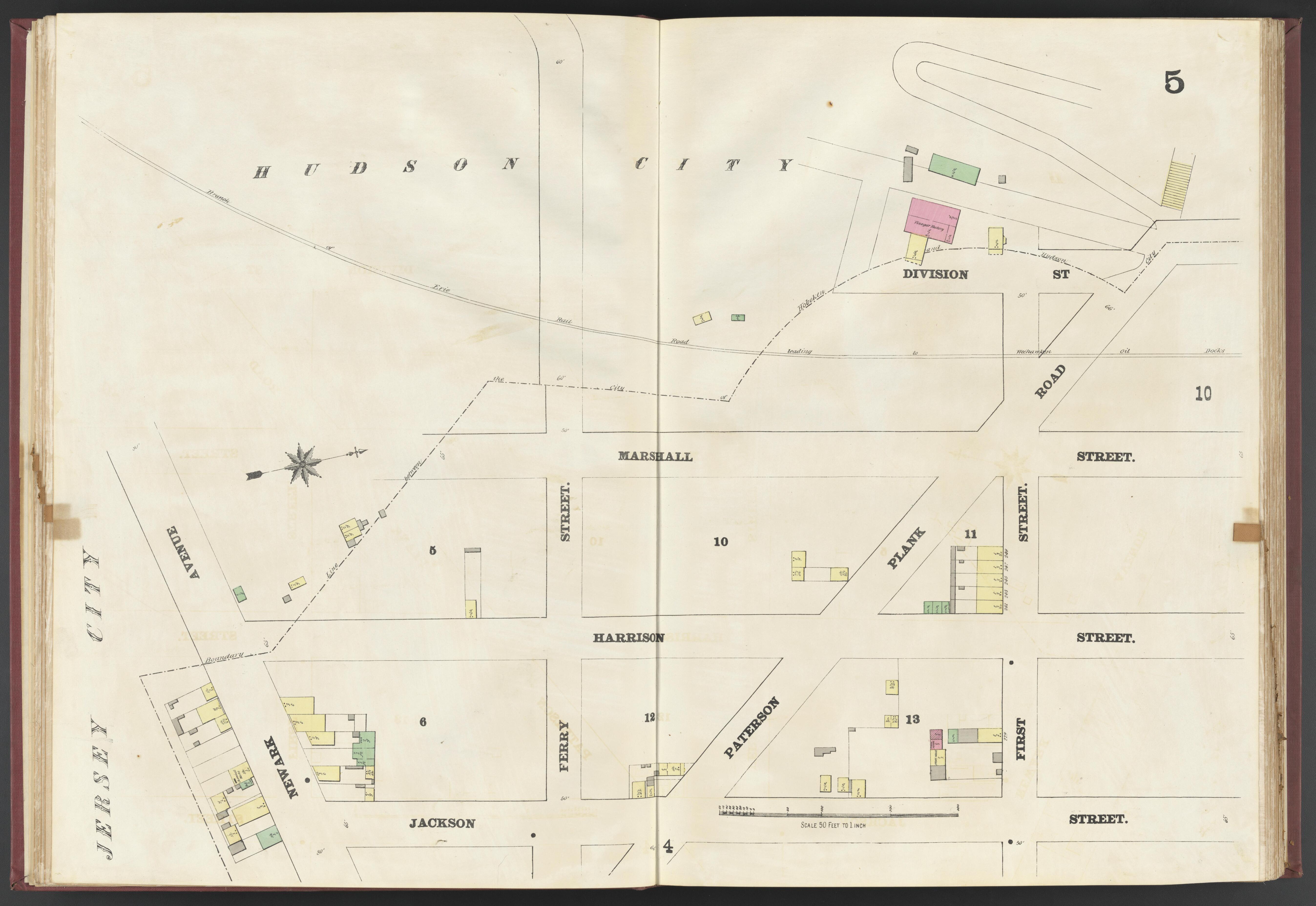 This old map of Albany, Hoboken, New Jersey, New York,  was created by Spielmann &amp; Brush in 1873