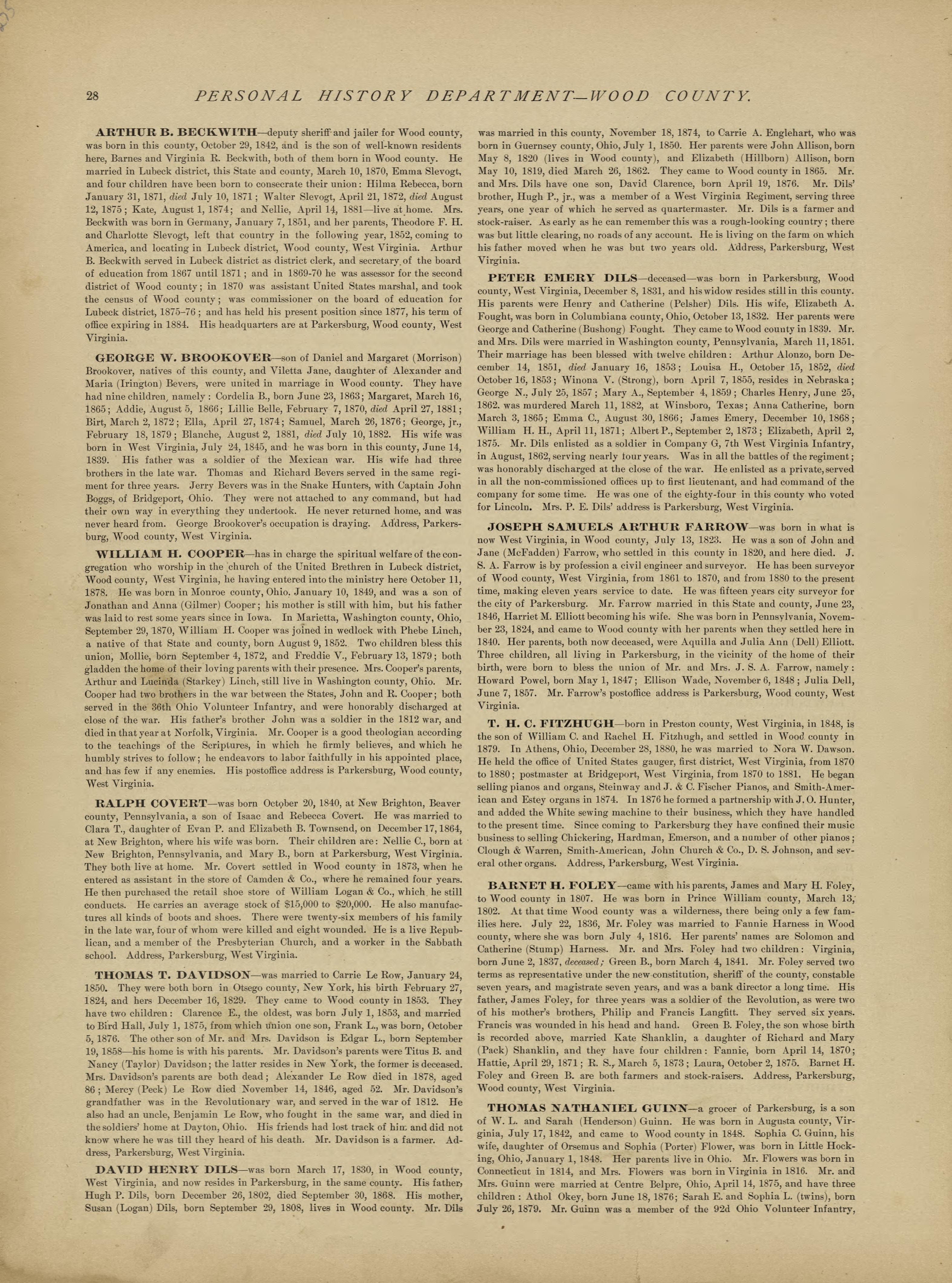 This old map of Pleasants County, , West Virginia, Wood County was created by H.H. Hardesty (Firm) in 1882