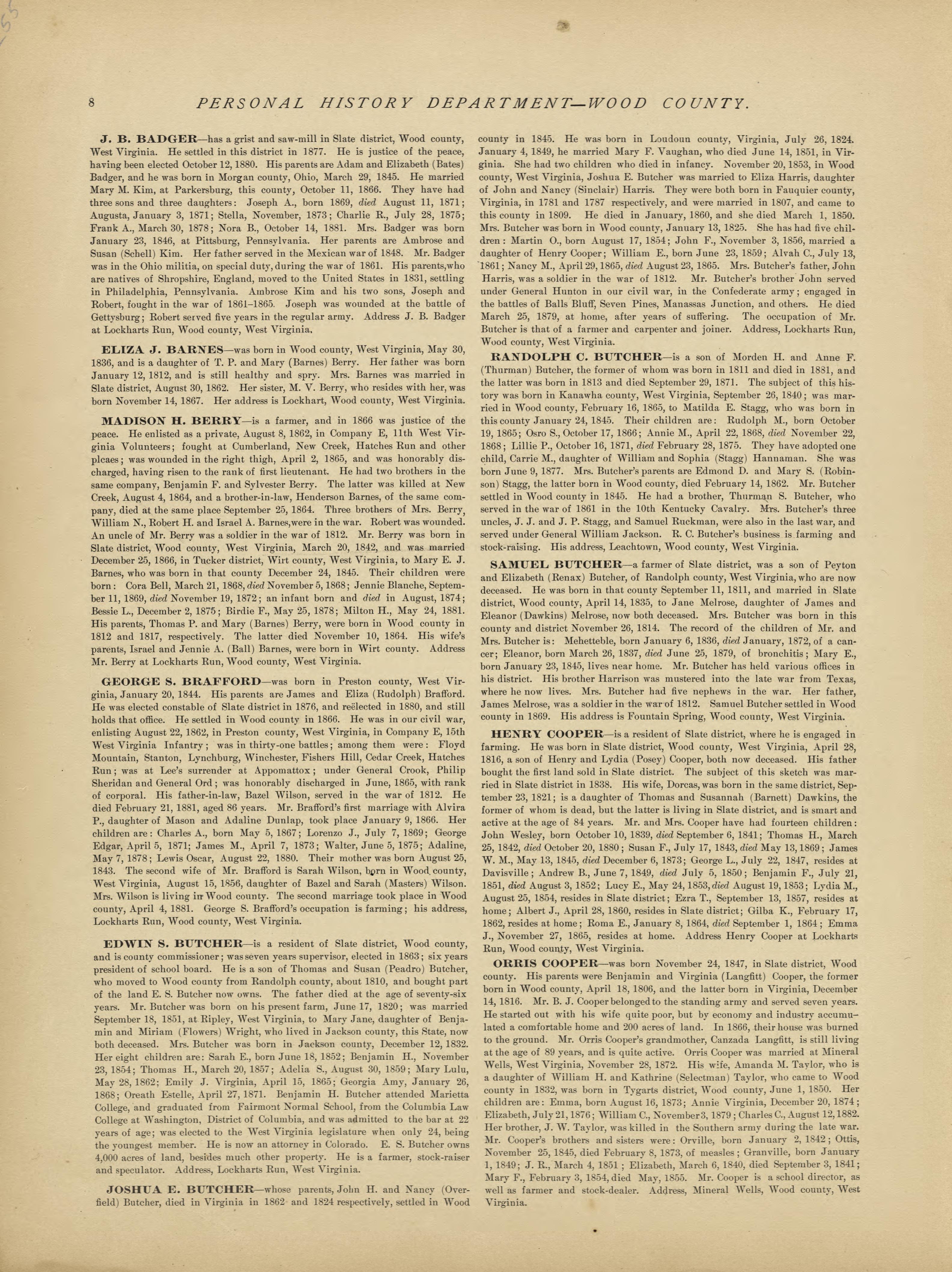 This old map of Pleasants County, , West Virginia, Wood County was created by H.H. Hardesty (Firm) in 1882