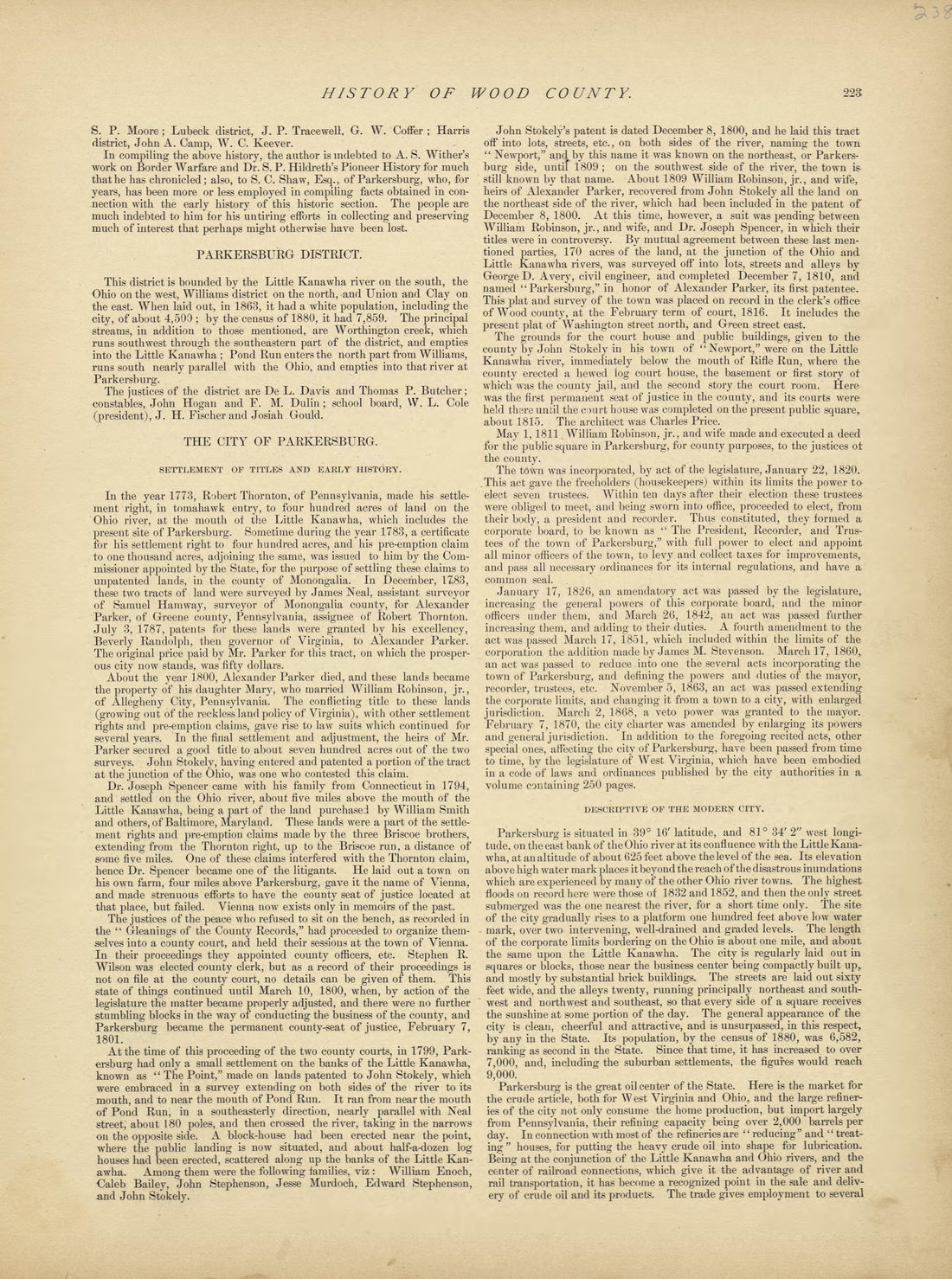 This old map of Pleasants County, , West Virginia, Wood County was created by H.H. Hardesty (Firm) in 1882