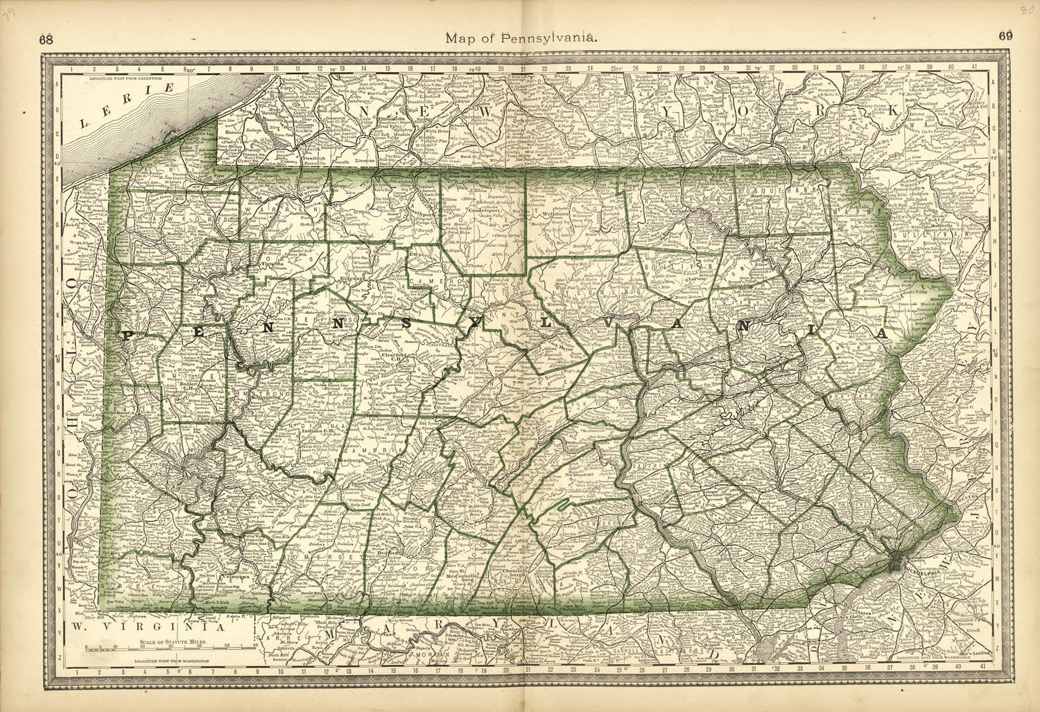 This old map of Pleasants County, , West Virginia, Wood County was created by H.H. Hardesty (Firm) in 1882
