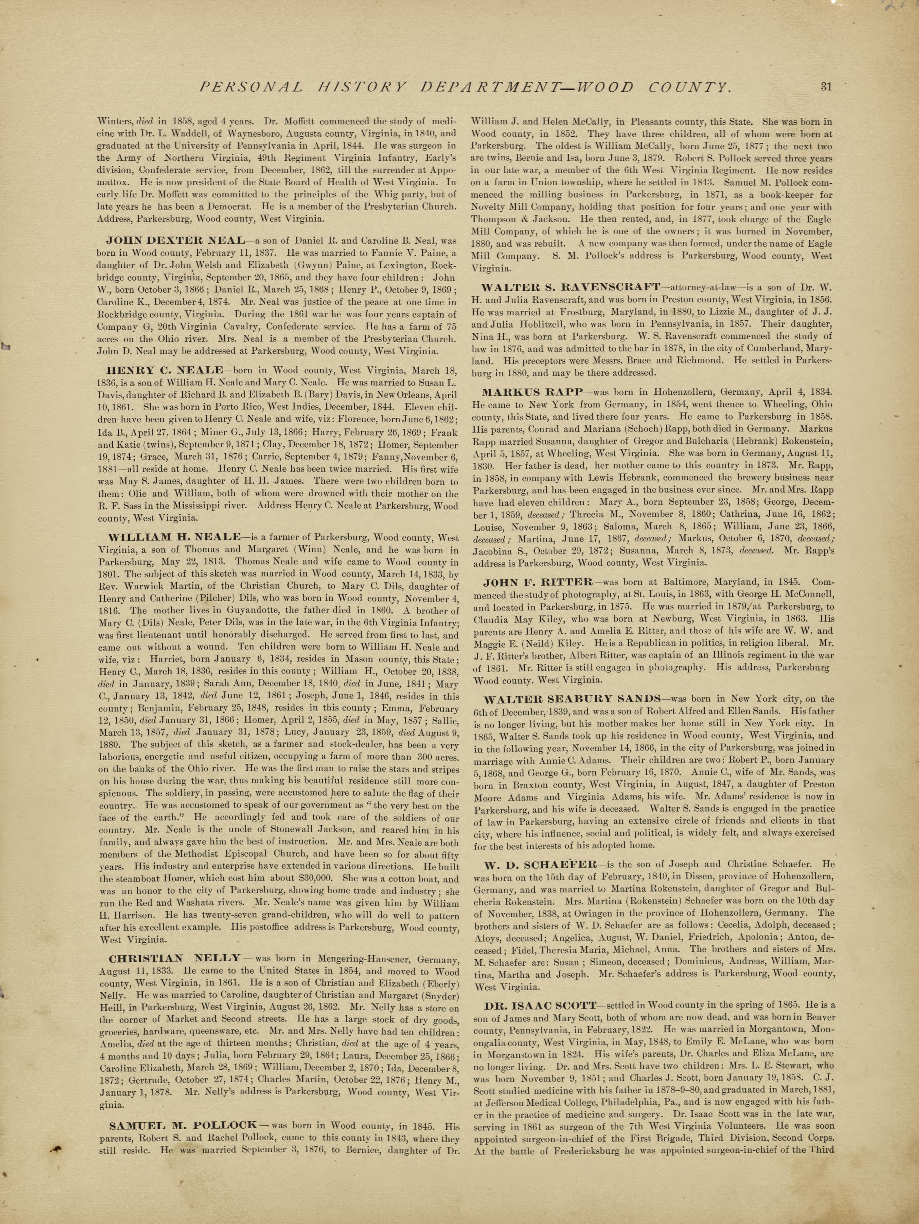 This old map of Pleasants County, , West Virginia, Wood County was created by H.H. Hardesty (Firm) in 1882