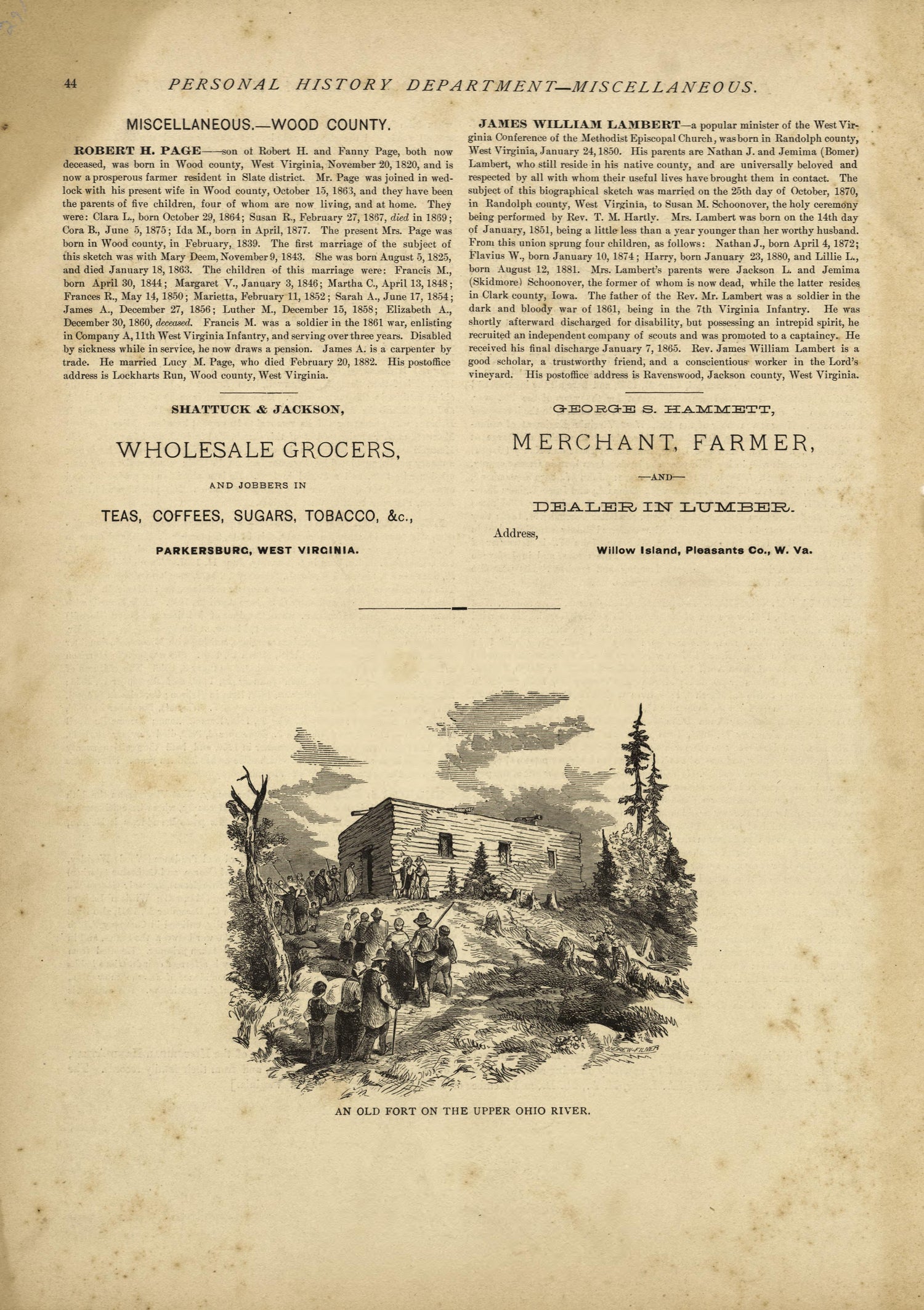 This old map of Pleasants County, , West Virginia, Wood County was created by H.H. Hardesty (Firm) in 1882