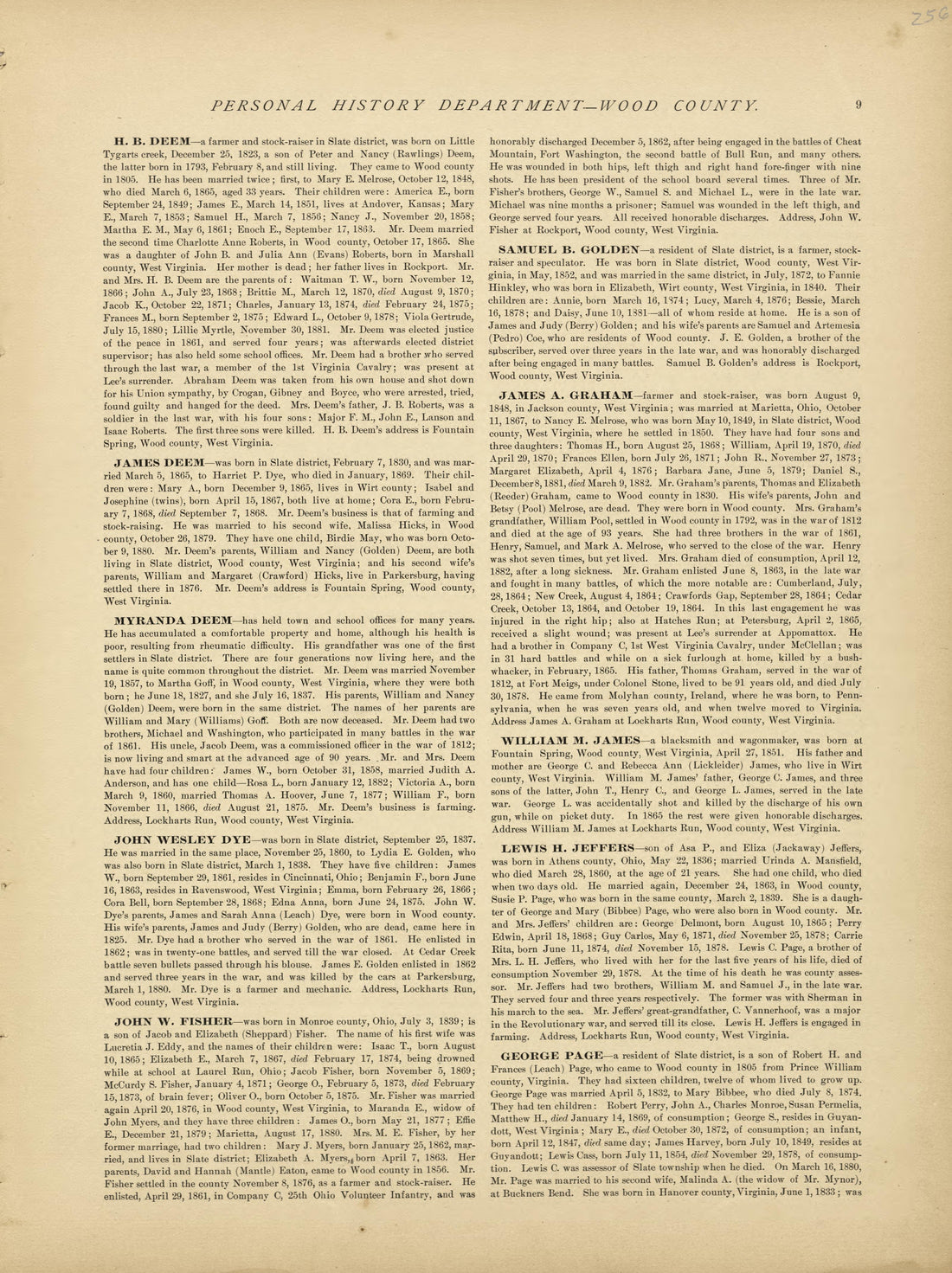 This old map of Pleasants County, , West Virginia, Wood County was created by H.H. Hardesty (Firm) in 1882
