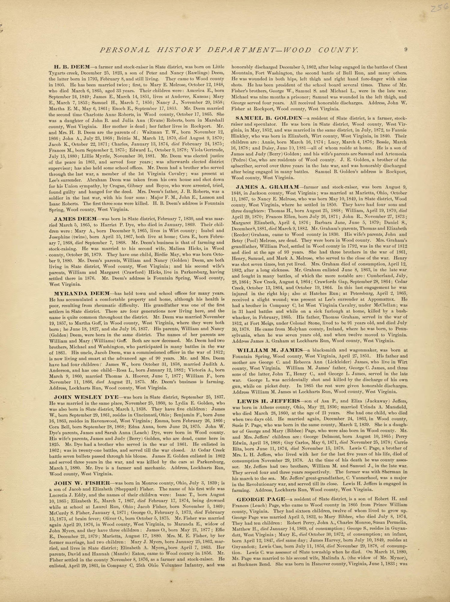 This old map of Pleasants County, , West Virginia, Wood County was created by H.H. Hardesty (Firm) in 1882