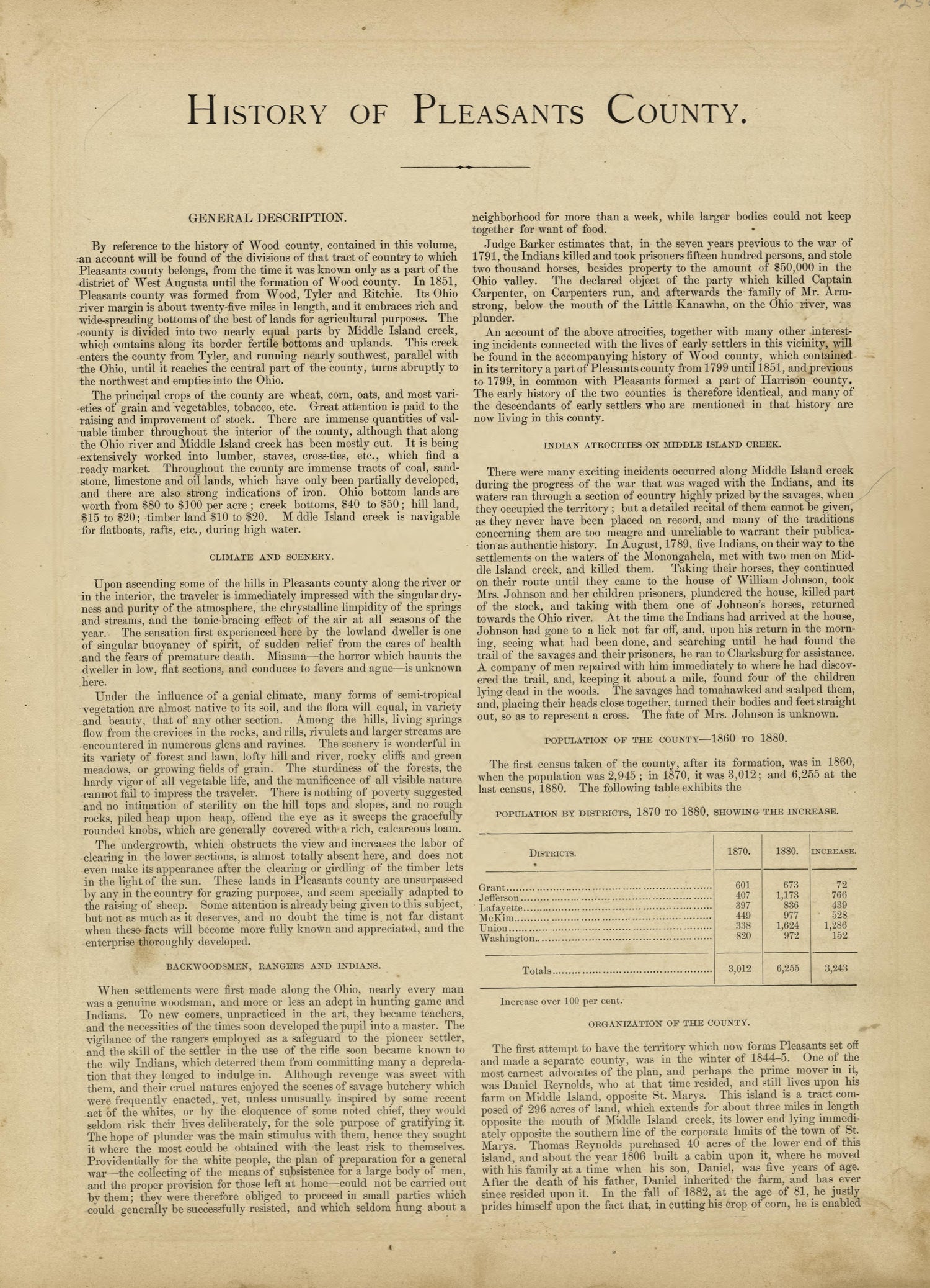 This old map of Pleasants County, , West Virginia, Wood County was created by H.H. Hardesty (Firm) in 1882