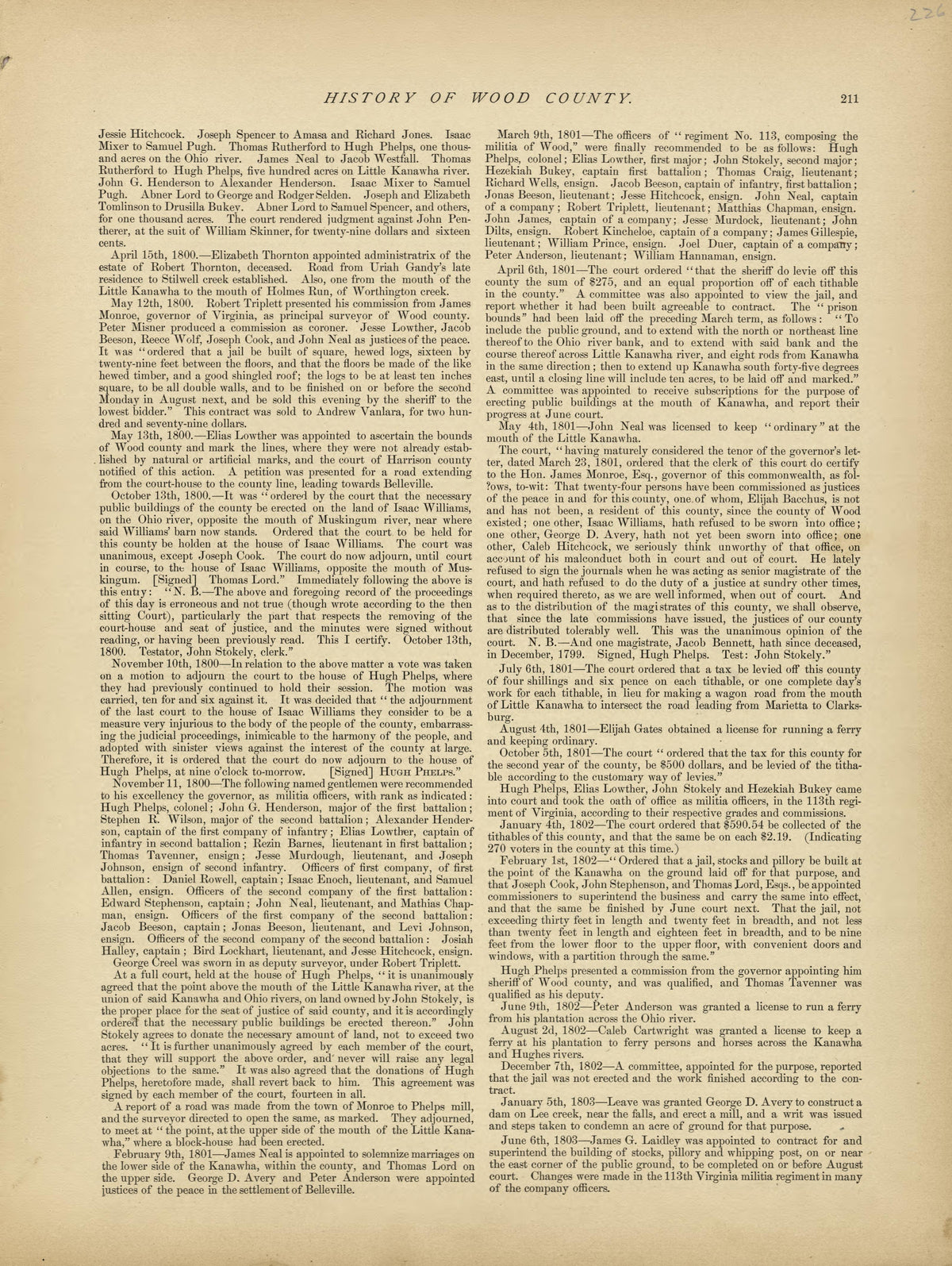 History of Wood County - Continued from Historical Hand-atlas, Illustrated, Containing Large Scale Copper Plate Maps of Each State and Territory of the United States, and the Provinces of Canada, Together With a Complete Reference Map of the World, �... by Relic Map Company