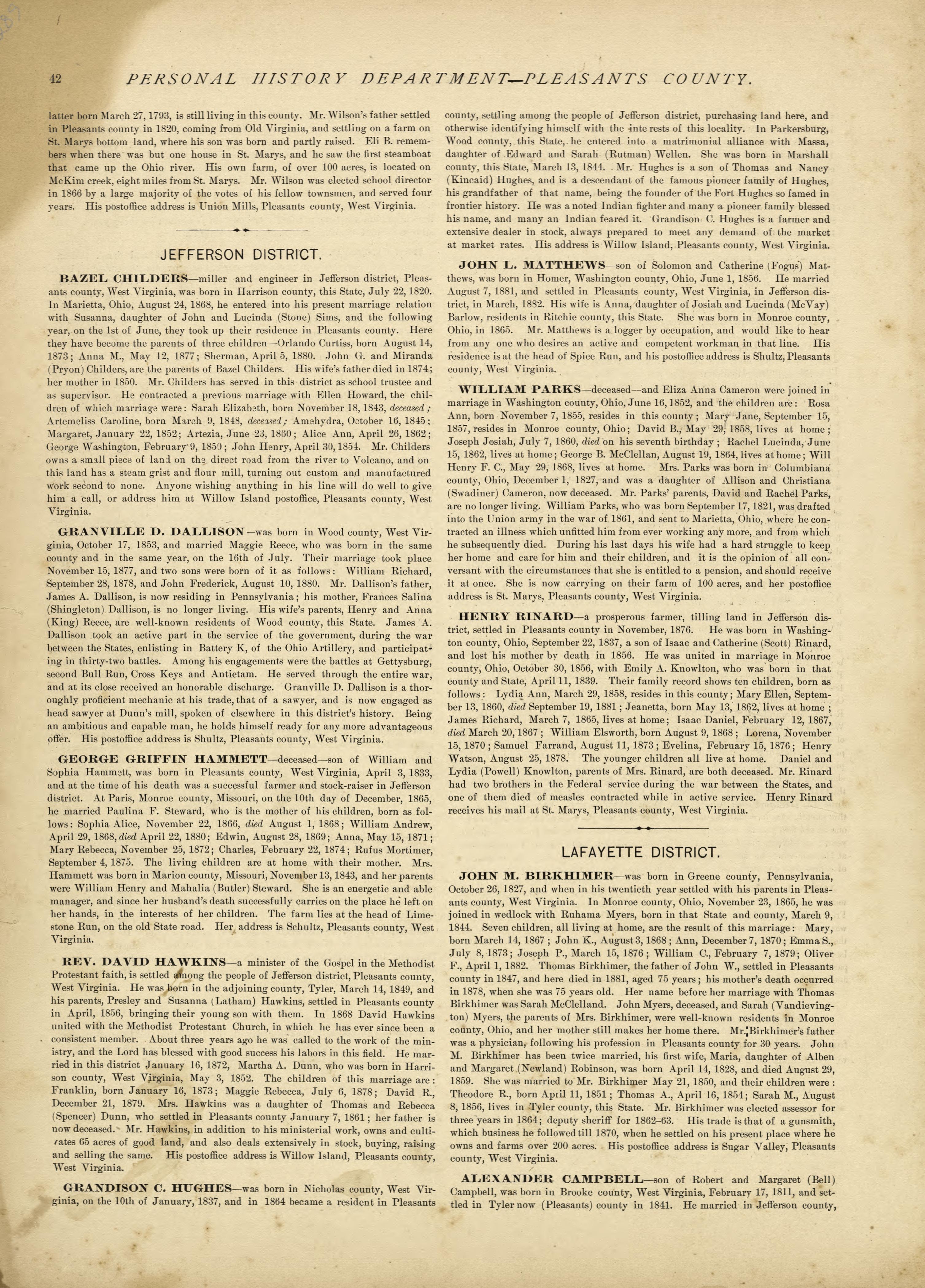 This old map of Pleasants County, , West Virginia, Wood County was created by H.H. Hardesty (Firm) in 1882