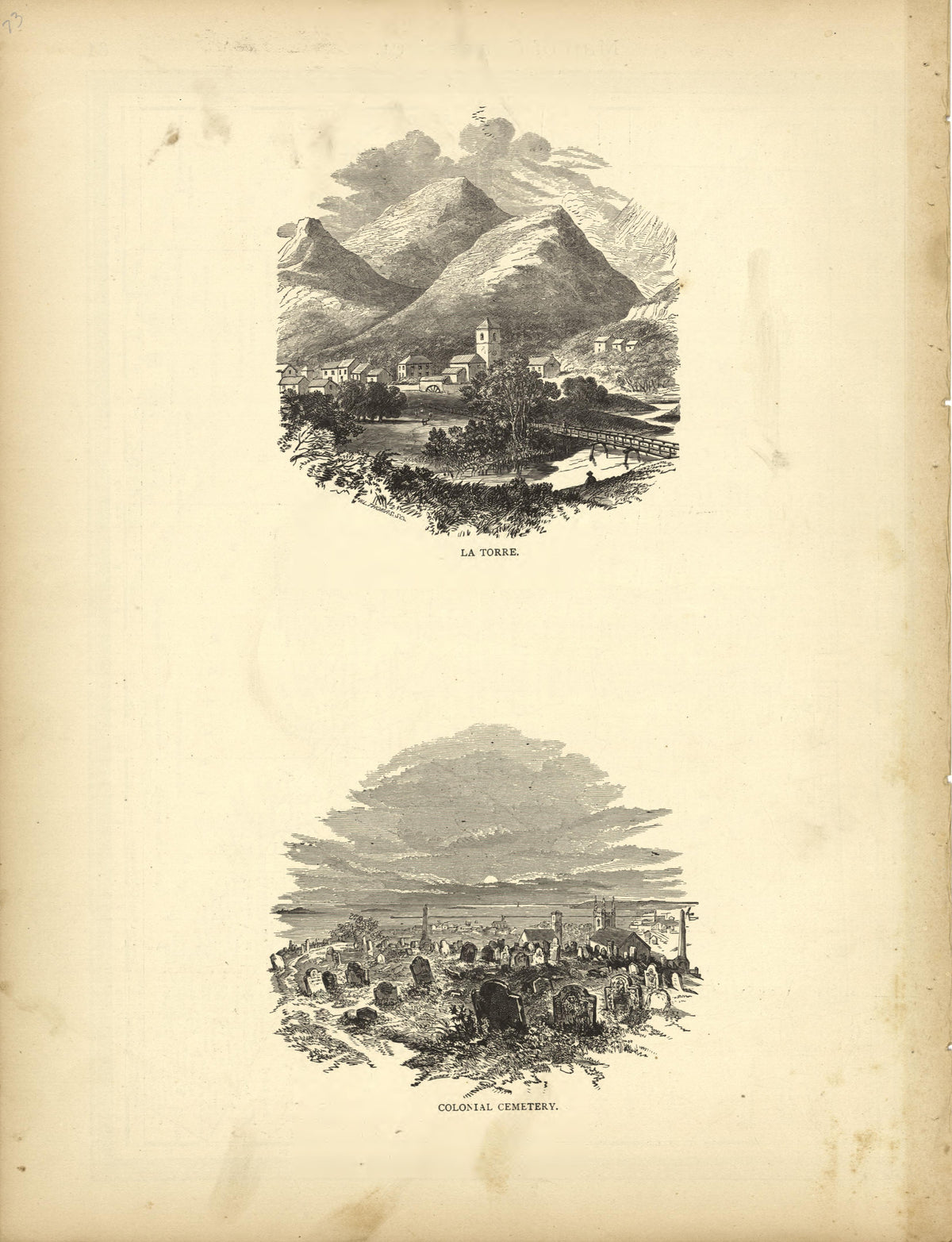 La Torre, Colonial Cemetary from Historical Hand-atlas, Illustrated, Containing Large Scale Copper Plate Maps of Each State and Territory of the United States, and the Provinces of Canada, Together With a Complete Reference Map of the World, … 1882 by Relic Map Company