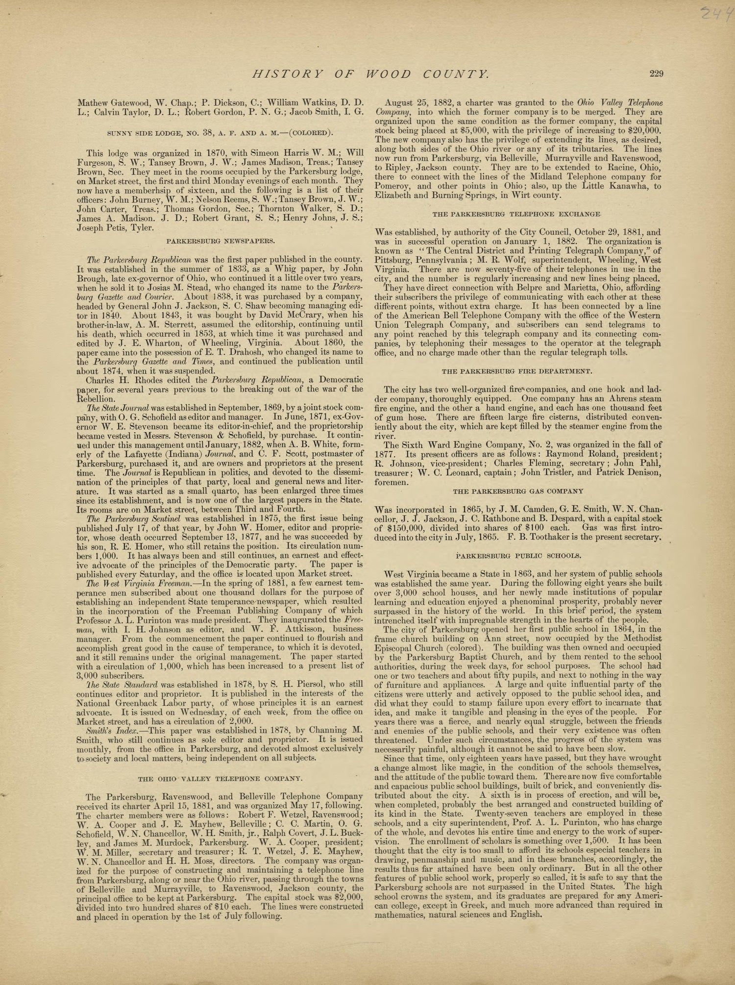 This old map of Pleasants County, , West Virginia, Wood County was created by H.H. Hardesty (Firm) in 1882