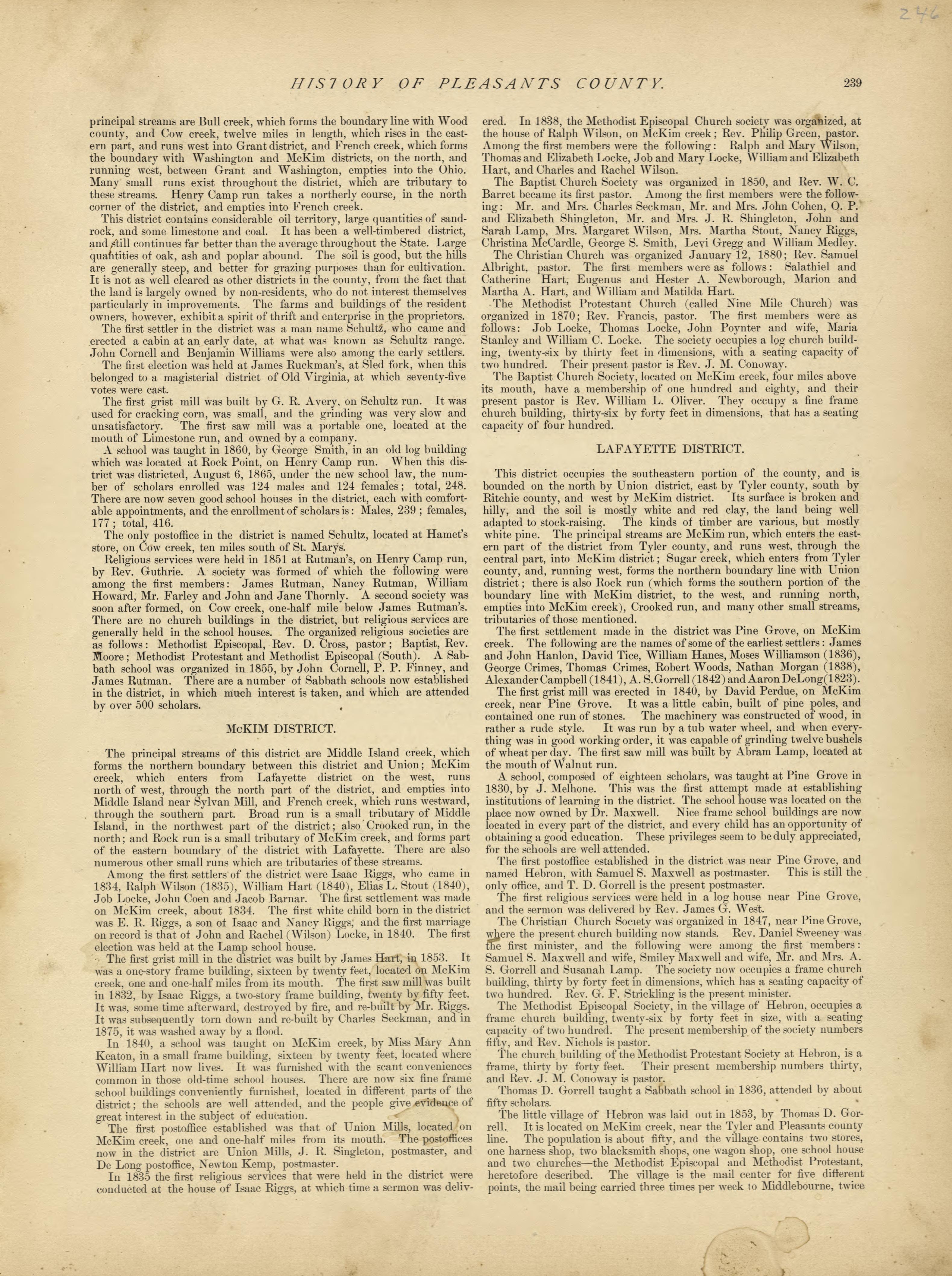 This old map of Pleasants County, , West Virginia, Wood County was created by H.H. Hardesty (Firm) in 1882