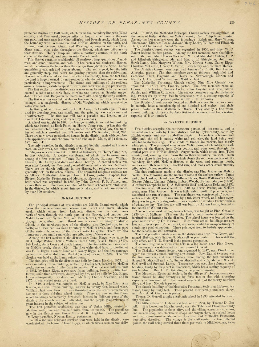 This old map of Pleasants County, , West Virginia, Wood County was created by H.H. Hardesty (Firm) in 1882