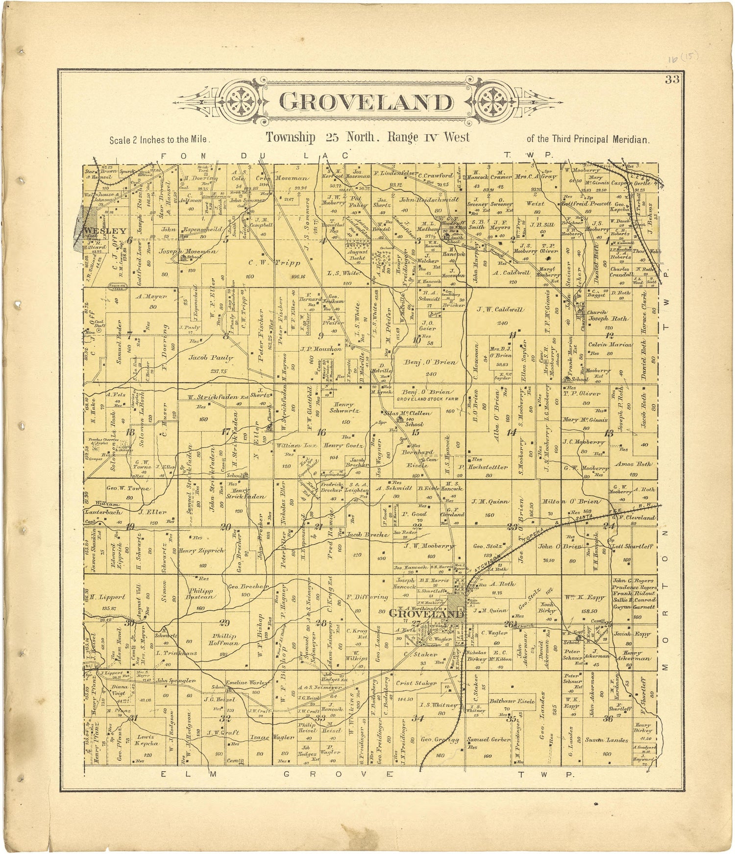 Groveland from Plat Book of Tazewell County, Illinois 1891 by Relic Map Company
