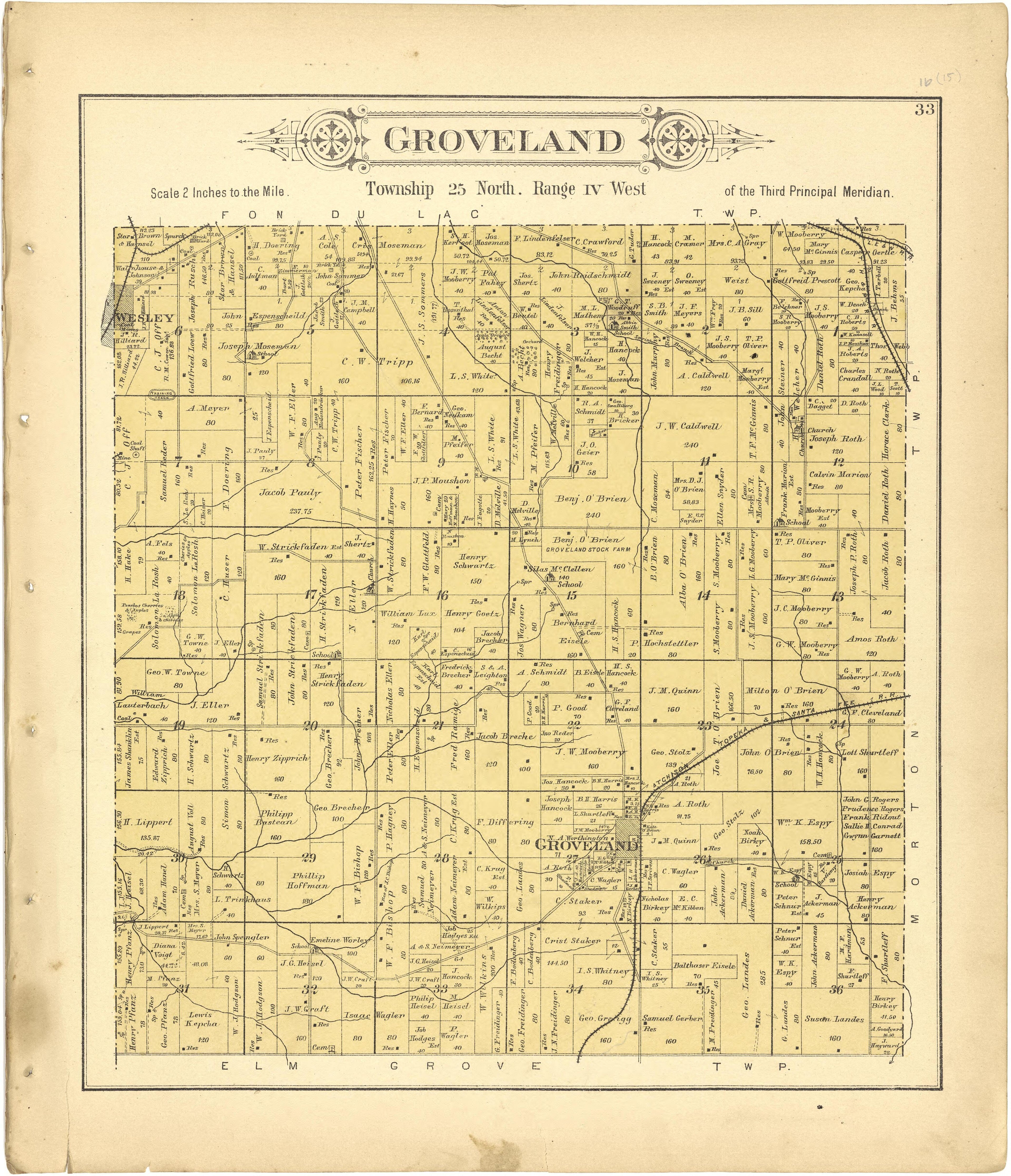 Groveland from Plat Book of Tazewell County, Illinois 1891 by Relic Map Company