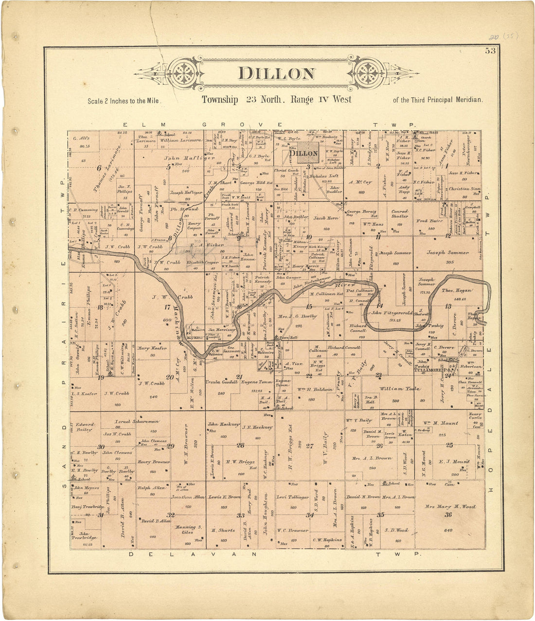 Dillon from Plat Book of Tazewell County, Illinois 1891 by Relic Map Company
