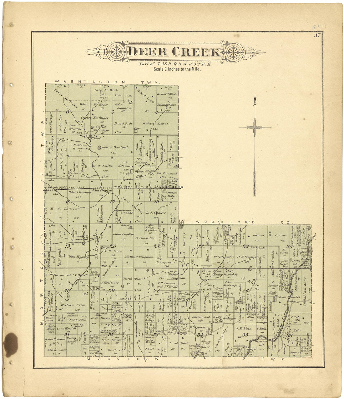 Deer Creek from Plat Book of Tazewell County, Illinois 1891 by Relic Map Company