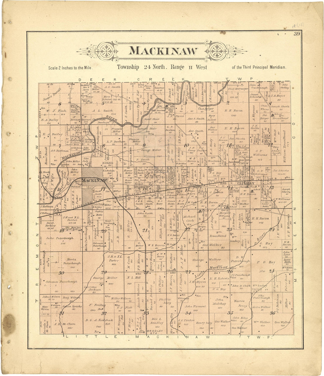 Mackinaw from Plat Book of Tazewell County, Illinois 1891 by Relic Map Company
