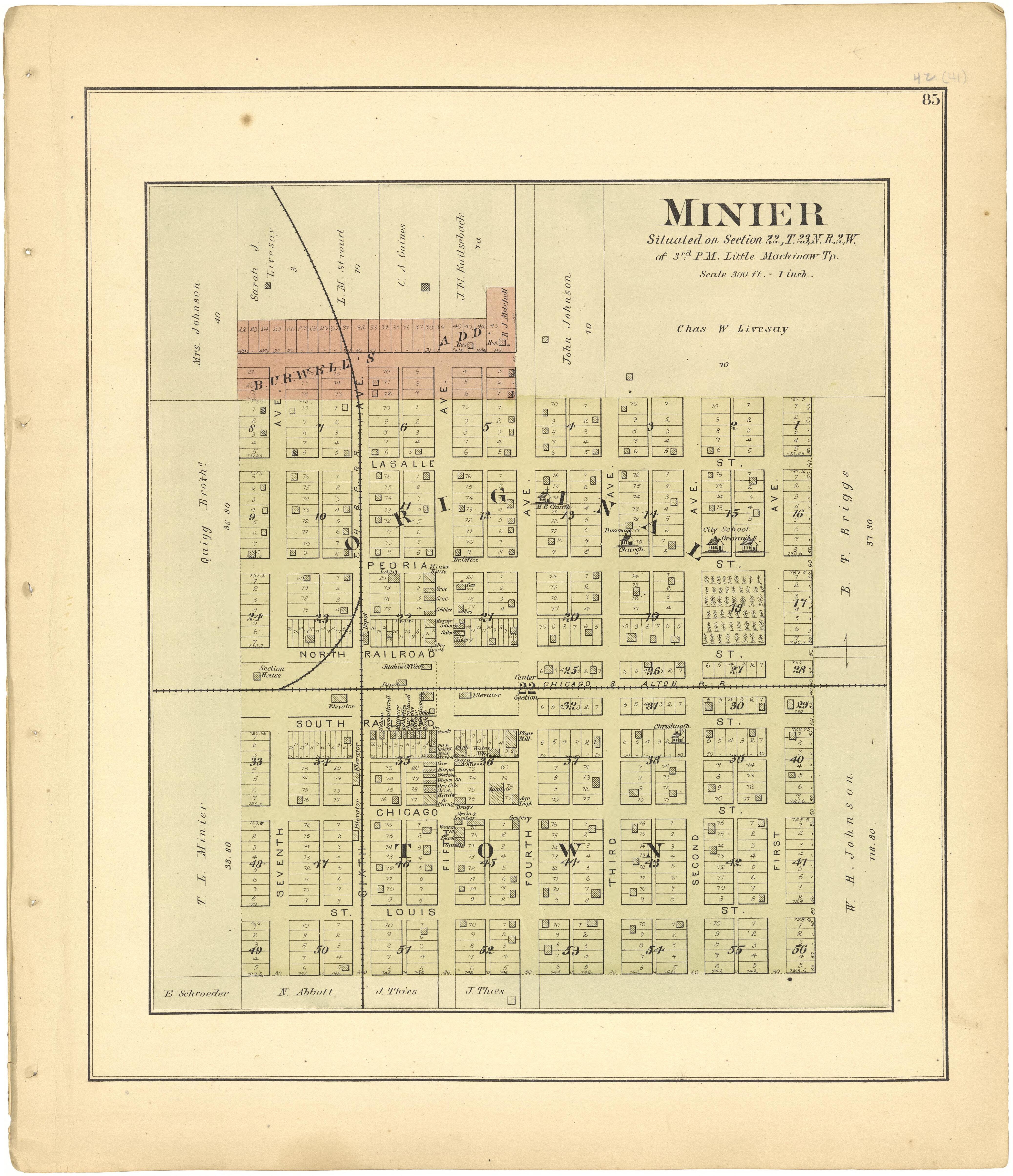 Old Map of Tazewell County, Illinois, [1891] Minier – Relic Map Co.