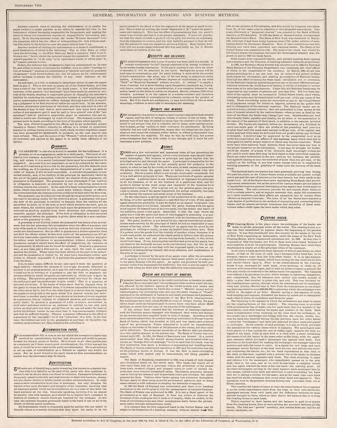 General Information On Banking and Business Methods, Pt. 2 from Standard Atlas of Fillmore County, Minnesota : Including a Plat Book of the Villages, Cities and Townships of the County, Map of the State, United States and World : Farmers Directory, Re... by Relic Map Company