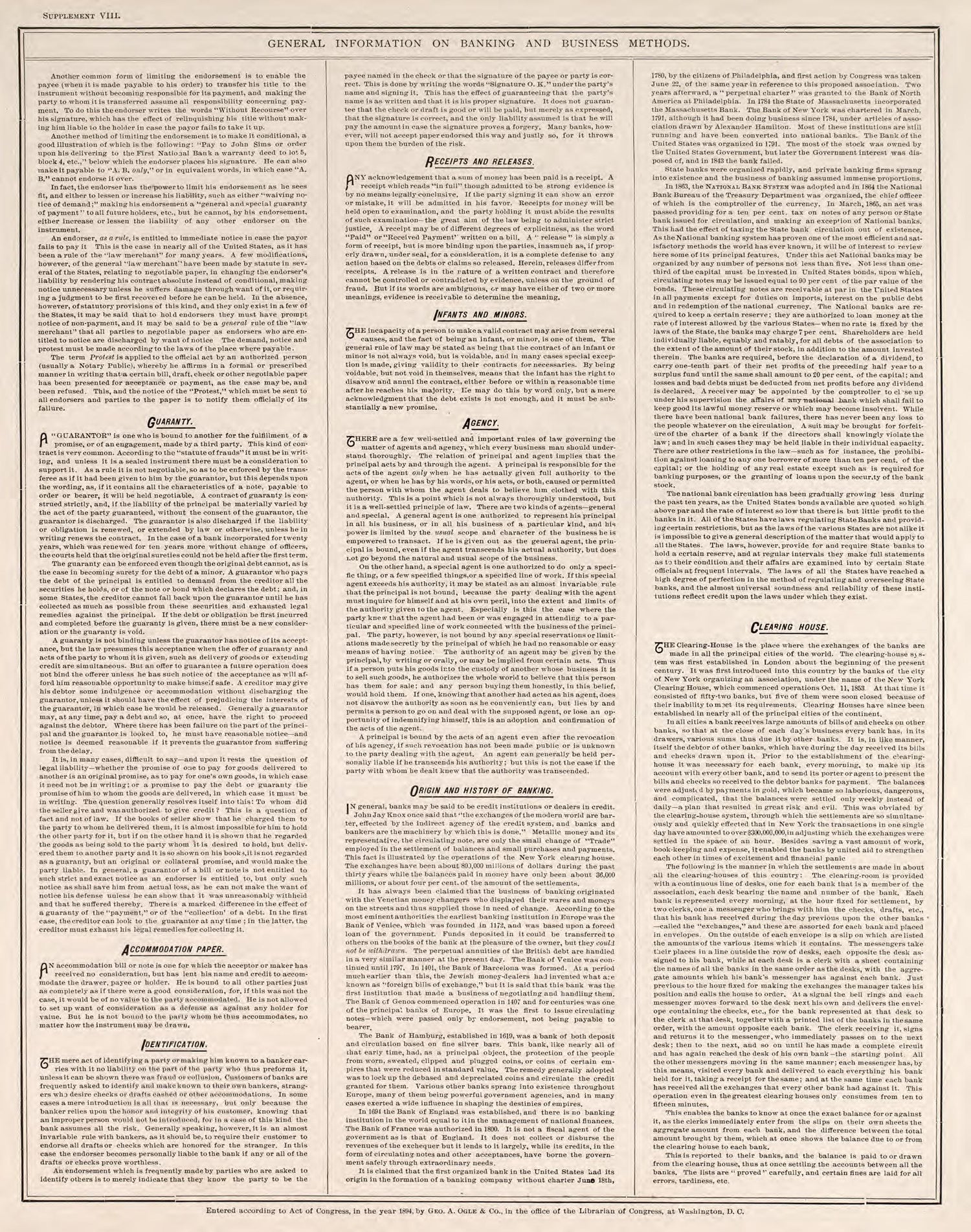 General Information On Banking and Business Methods, Pt. 2 from Standard Atlas of Fillmore County, Minnesota : Including a Plat Book of the Villages, Cities and Townships of the County, Map of the State, United States and World : Farmers Directory, Re... by Relic Map Company
