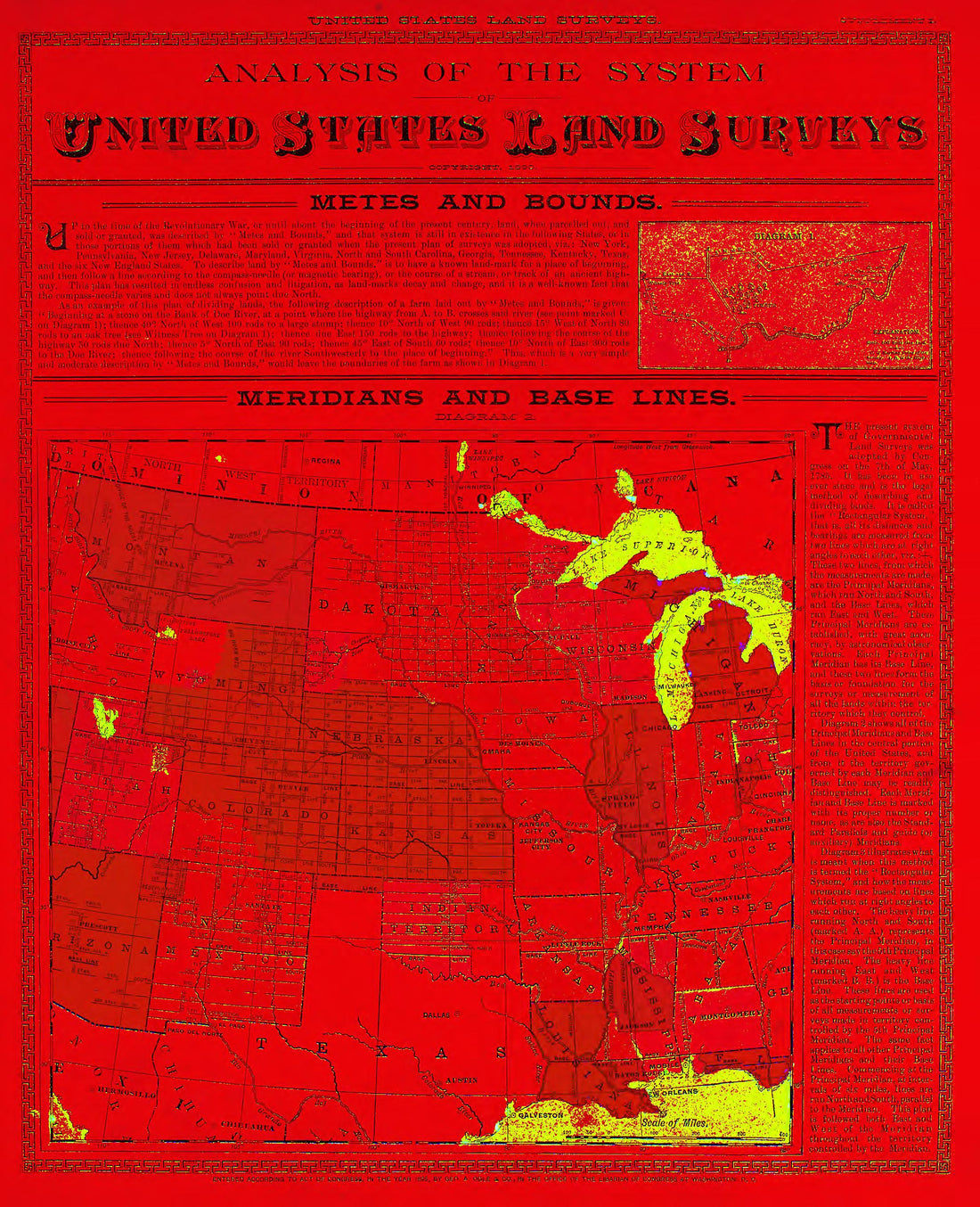 United States Land Surveys from Standard Atlas of Fillmore County, Minnesota : Including a Plat Book of the Villages, Cities and Townships of the County, Map of the State, United States and World : Farmers Directory, Reference … 1896 by Relic Map Company
