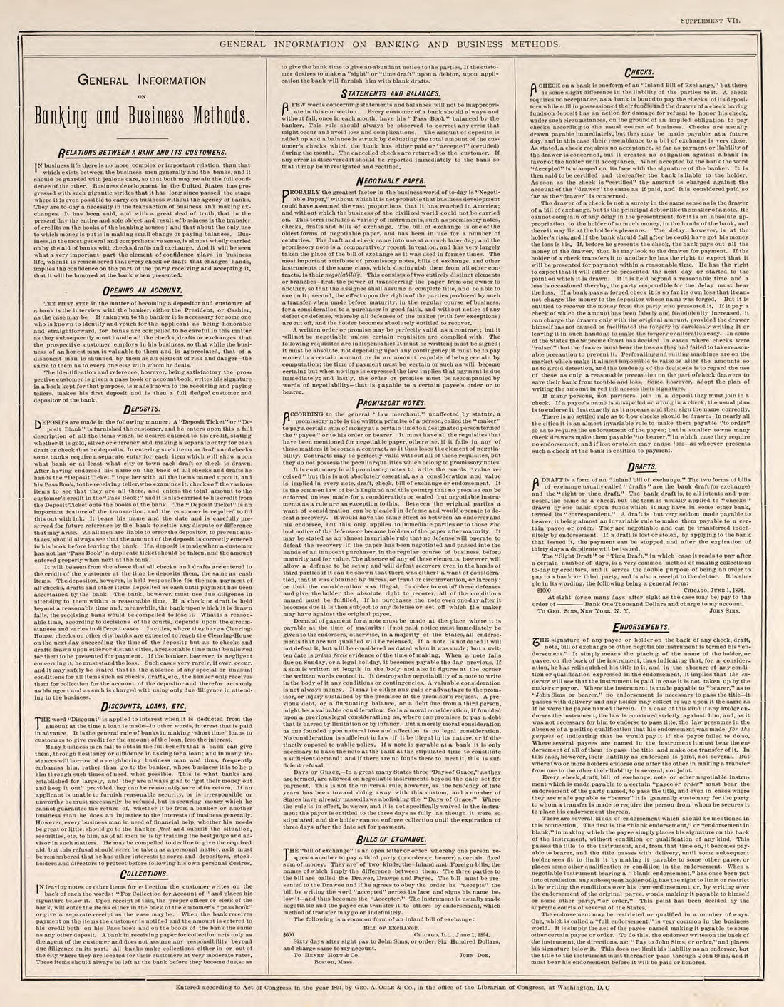 General Information On Banking and Business Methods, Pt. 1 from Standard Atlas of Fillmore County, Minnesota : Including a Plat Book of the Villages, Cities and Townships of the County, Map of the State, United States and World : Farmers Directory, Re... by Relic Map Company