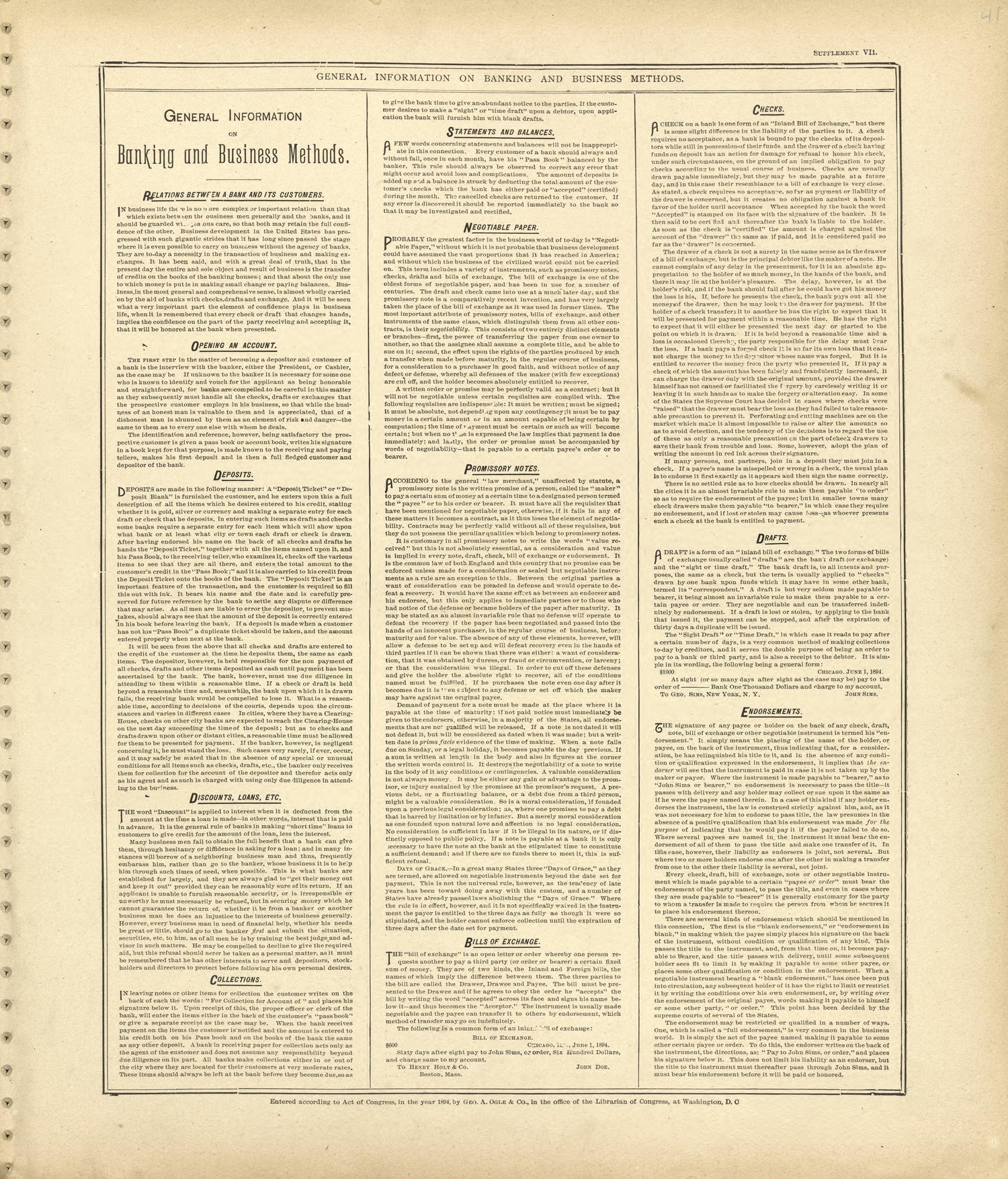 General Information On Banking and Business Methods from Standard Atlas of Shelby County, Missouri : Including a Plat Book of the Villages, Cities and Townships of the County, Map of the State, United States and World, Patrons Directory, Reference Bus... by Relic Map Company