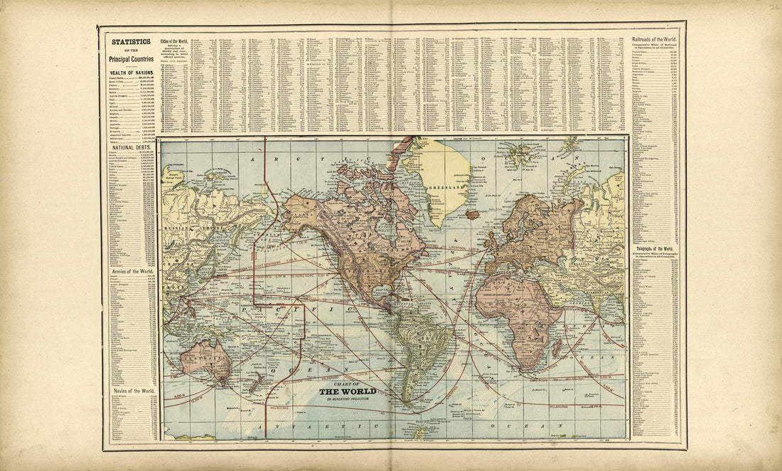 Map of the World from Standard Atlas of Shelby County, Missouri : Including a Plat Book of the Villages, Cities and Townships of the County, Map of the State, United States and World, Patrons Directory, Reference Business … 1902 by Relic Map Company