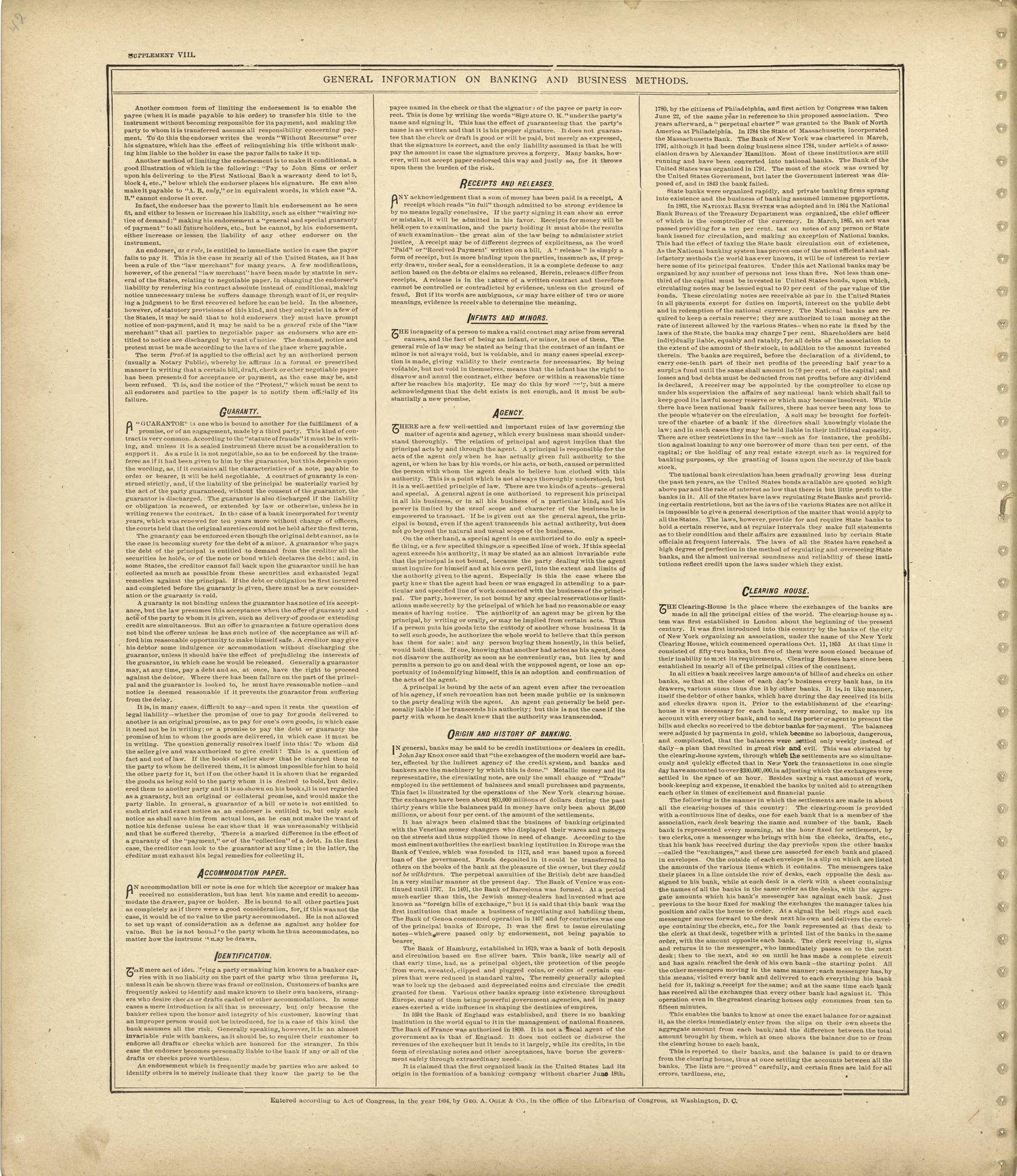 General Information On Banking and Business Methods - Continued from Standard Atlas of Shelby County, Missouri : Including a Plat Book of the Villages, Cities and Townships of the County, Map of the State, United States and World, Patrons Directory,... by Relic Map Company