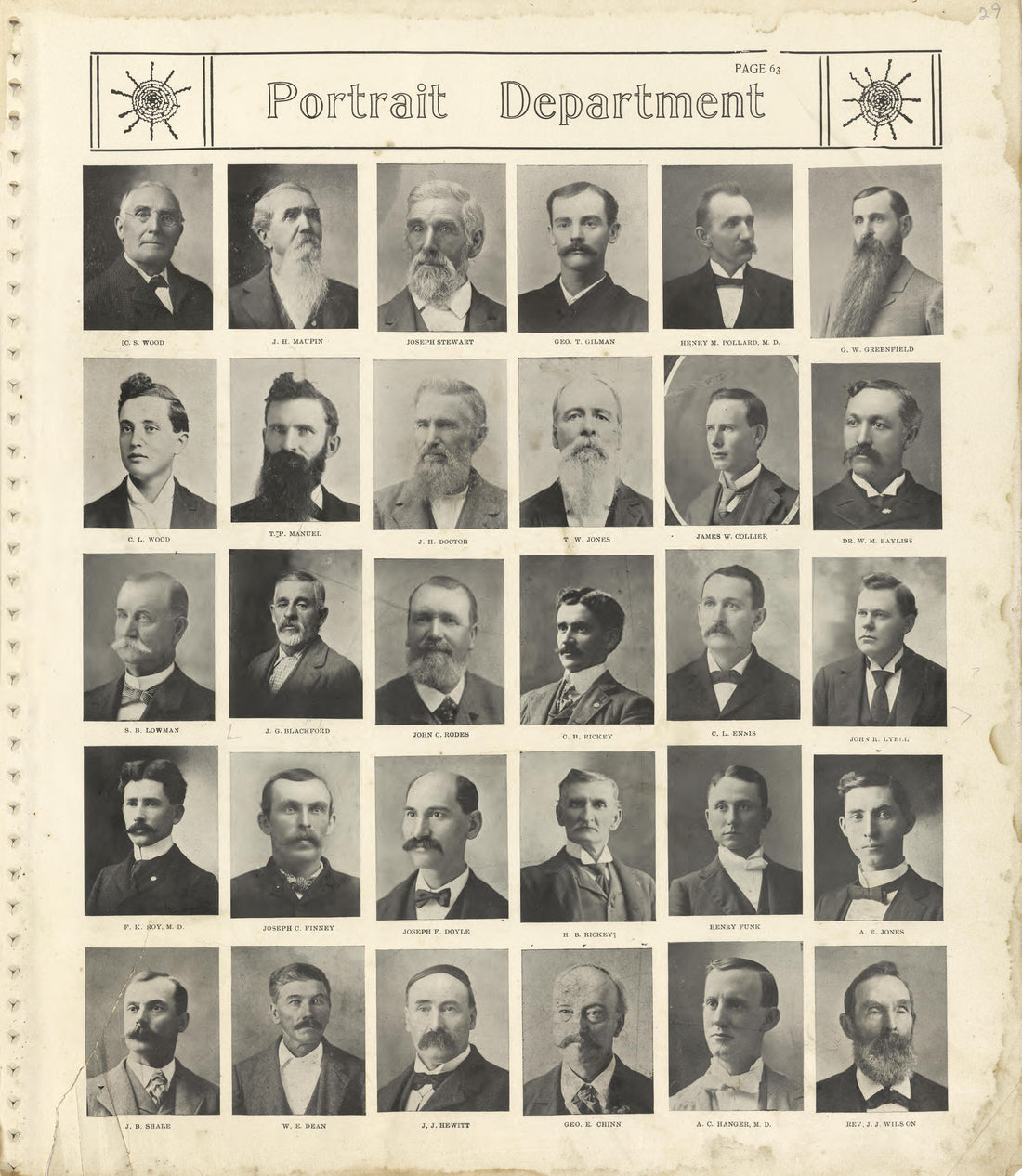 Portrait Department from Standard Atlas of Shelby County, Missouri : Including a Plat Book of the Villages, Cities and Townships of the County, Map of the State, United States and World, Patrons Directory, Reference Business … 1902 by Relic Map Company