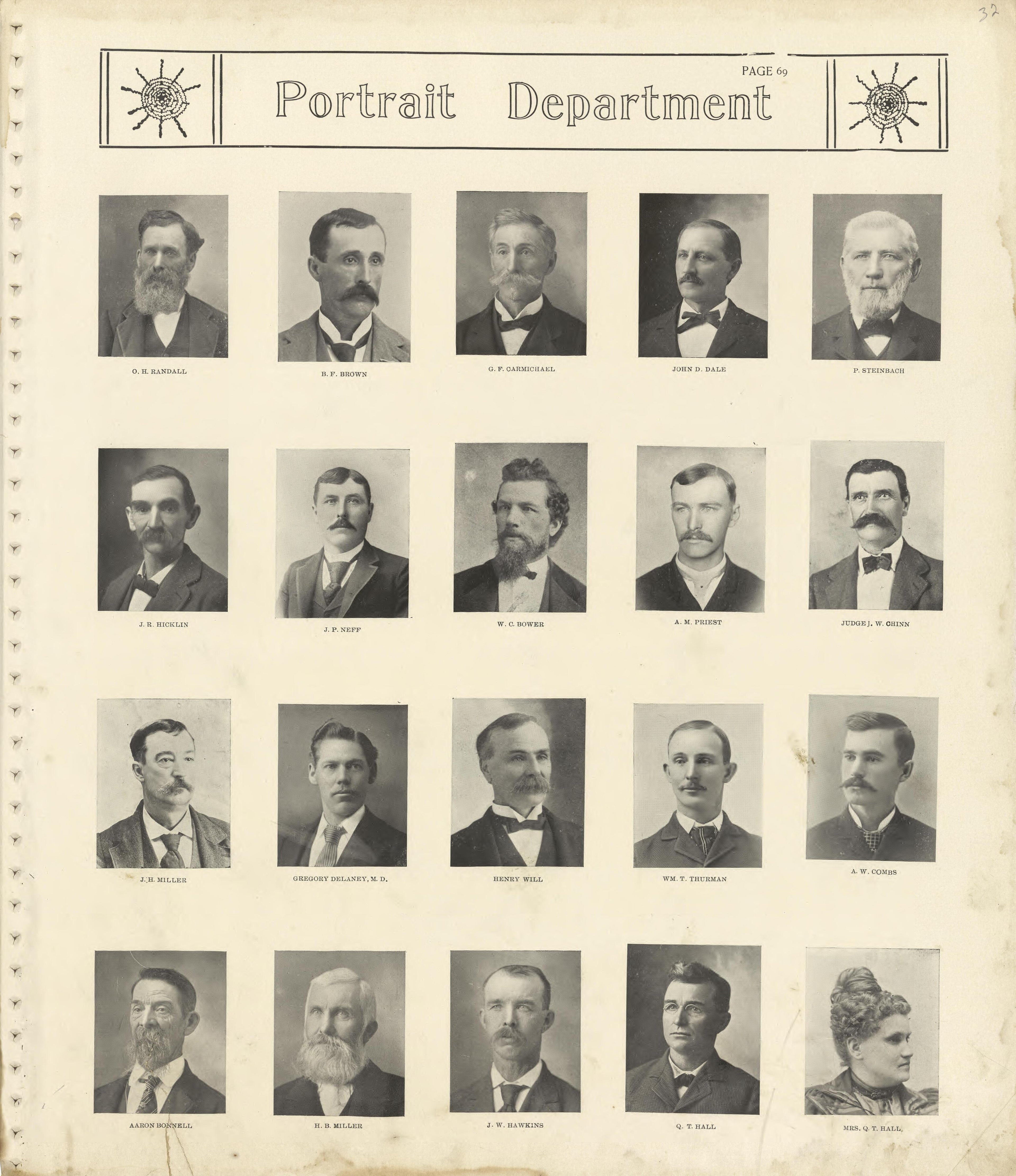 Portrait Department - Continued from Standard Atlas of Shelby County, Missouri : Including a Plat Book of the Villages, Cities and Townships of the County, Map of the State, United States and World, Patrons Directory, Reference Business … 1902 by Relic Map Company