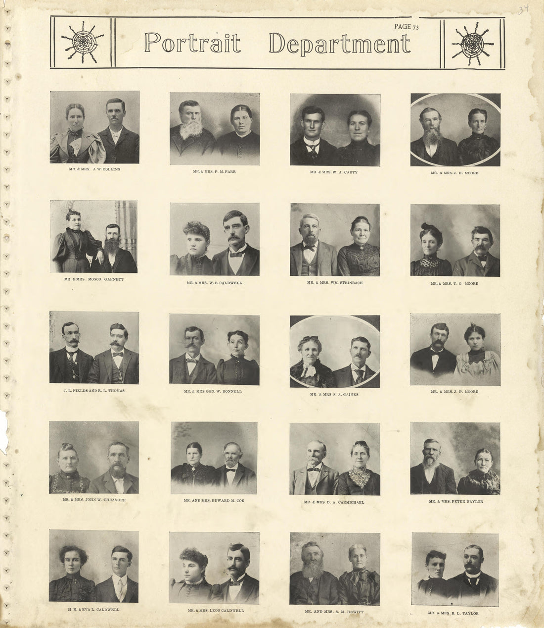 Portrait Department - Continued from Standard Atlas of Shelby County, Missouri : Including a Plat Book of the Villages, Cities and Townships of the County, Map of the State, United States and World, Patrons Directory, Reference Business … 1902 by Relic Map Company