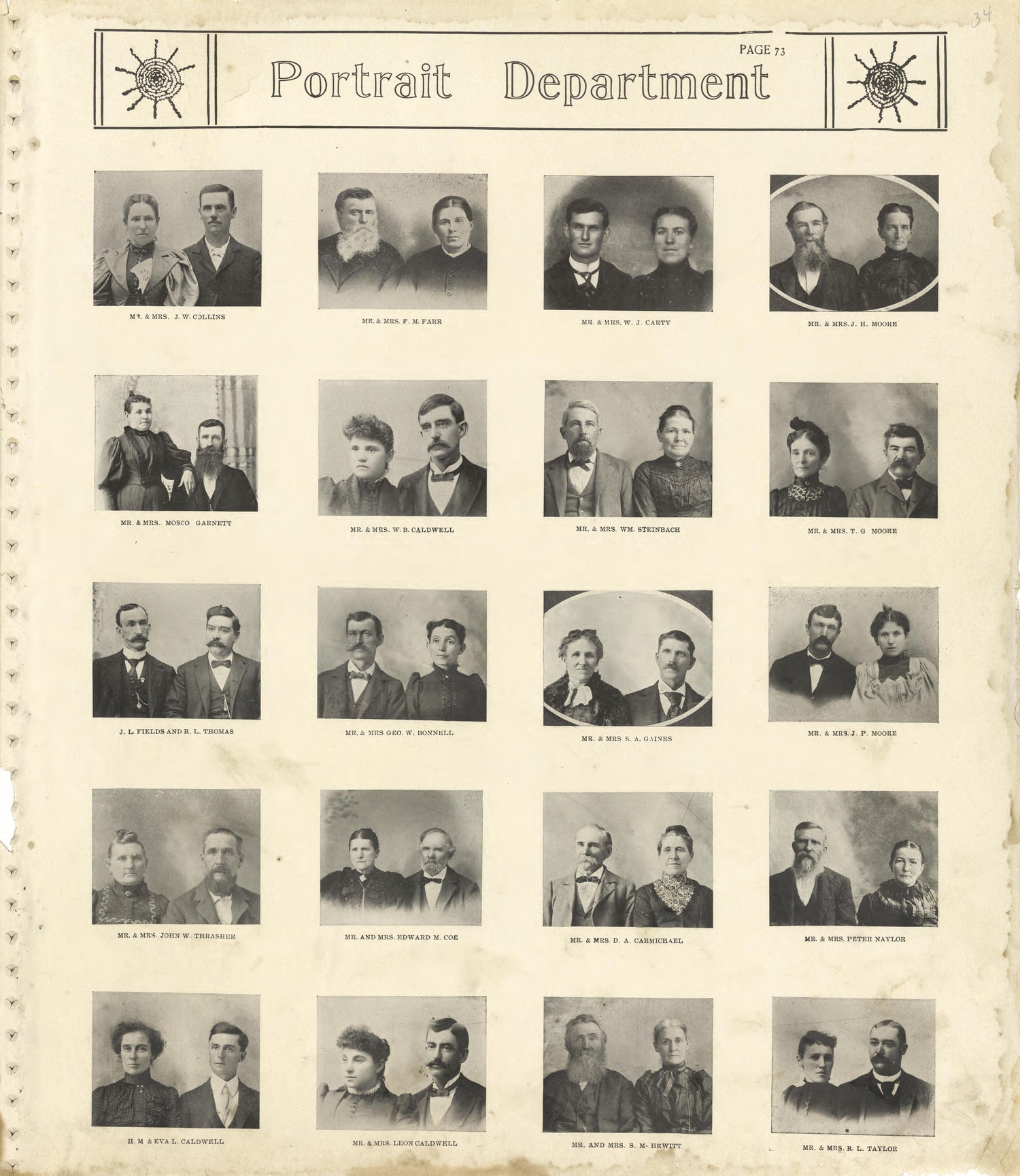 Portrait Department - Continued from Standard Atlas of Shelby County, Missouri : Including a Plat Book of the Villages, Cities and Townships of the County, Map of the State, United States and World, Patrons Directory, Reference Business … 1902 by Relic Map Company