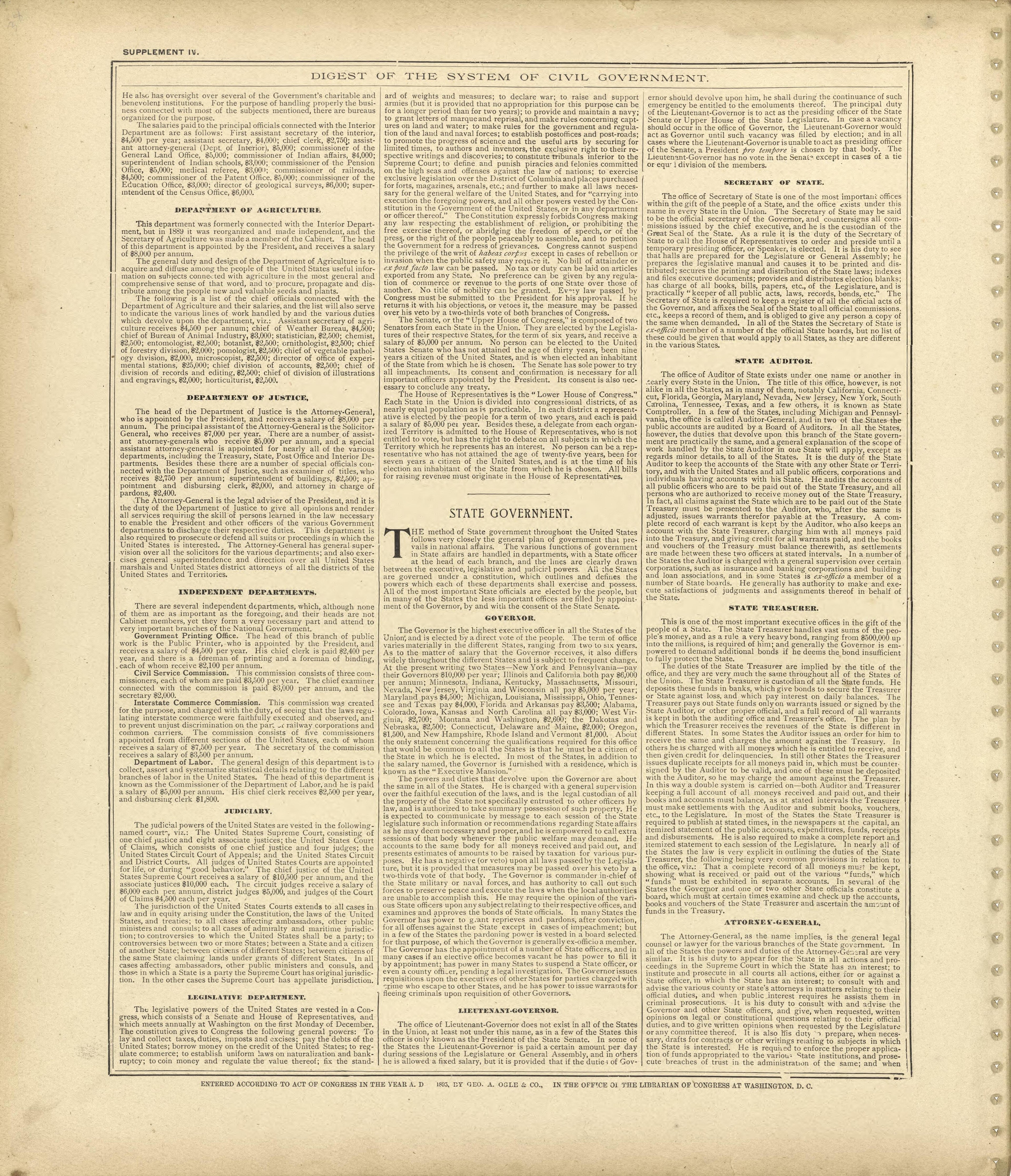 Digest of the System of Civil Government - Continued from Standard Atlas of Shelby County, Missouri : Including a Plat Book of the Villages, Cities and Townships of the County, Map of the State, United States and World, Patrons Directory, Reference Bu... by Relic Map Company