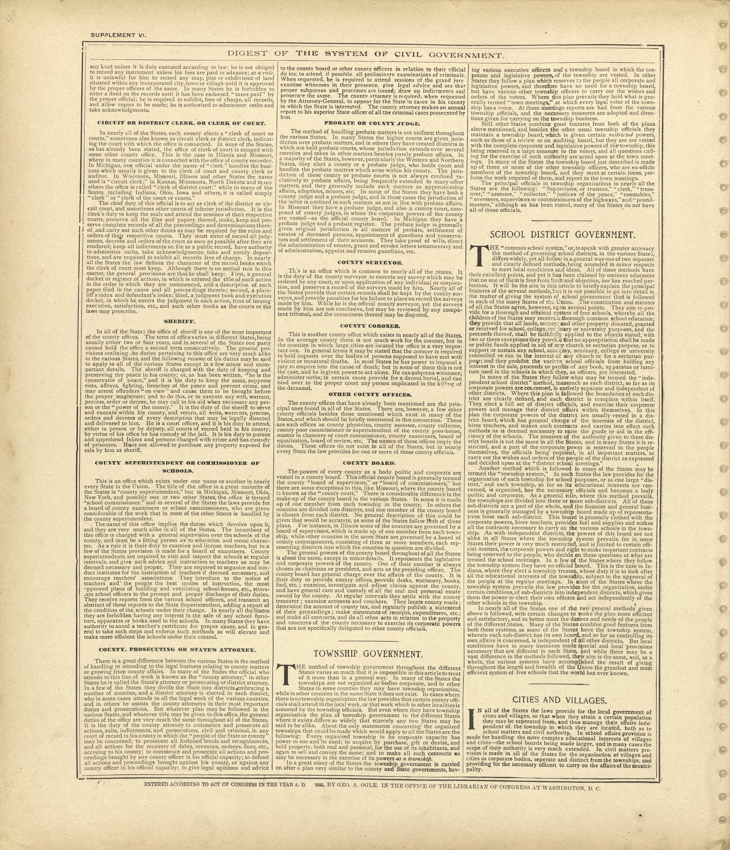 Digest of the System of Civil Government - Continued from Standard Atlas of Shelby County, Missouri : Including a Plat Book of the Villages, Cities and Townships of the County, Map of the State, United States and World, Patrons Directory, Reference Bu... by Relic Map Company