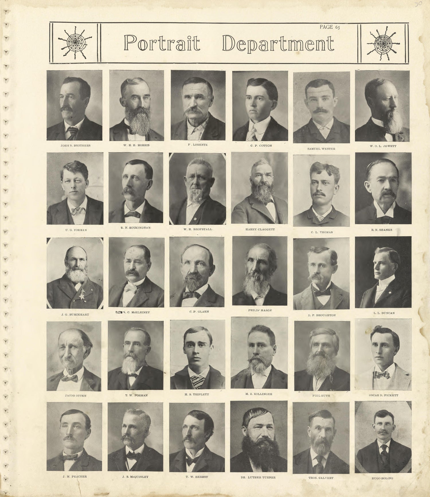 Portrait Department - Continued from Standard Atlas of Shelby County, Missouri : Including a Plat Book of the Villages, Cities and Townships of the County, Map of the State, United States and World, Patrons Directory, Reference Business … 1902 by Relic Map Company