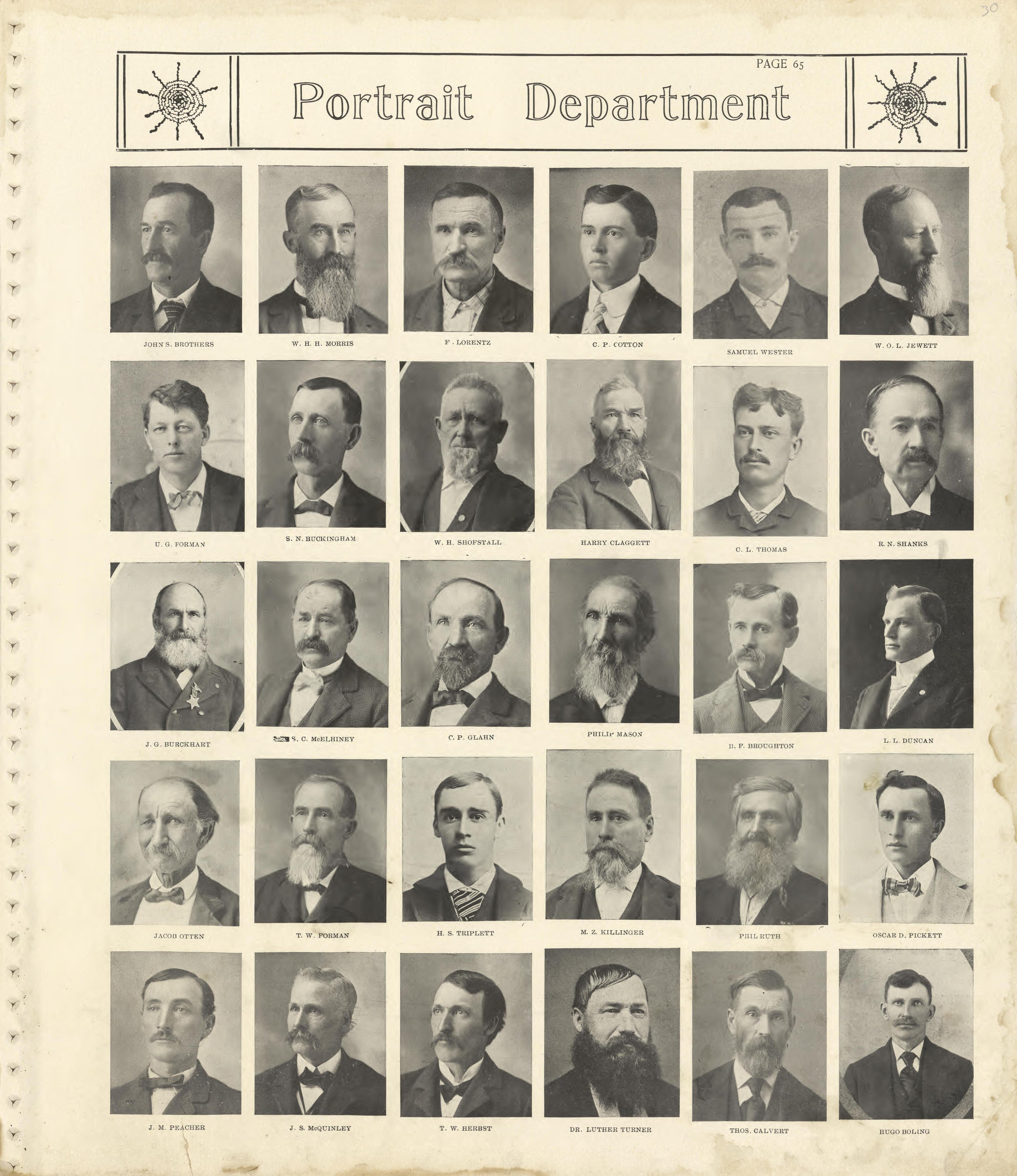 Portrait Department - Continued from Standard Atlas of Shelby County, Missouri : Including a Plat Book of the Villages, Cities and Townships of the County, Map of the State, United States and World, Patrons Directory, Reference Business … 1902 by Relic Map Company