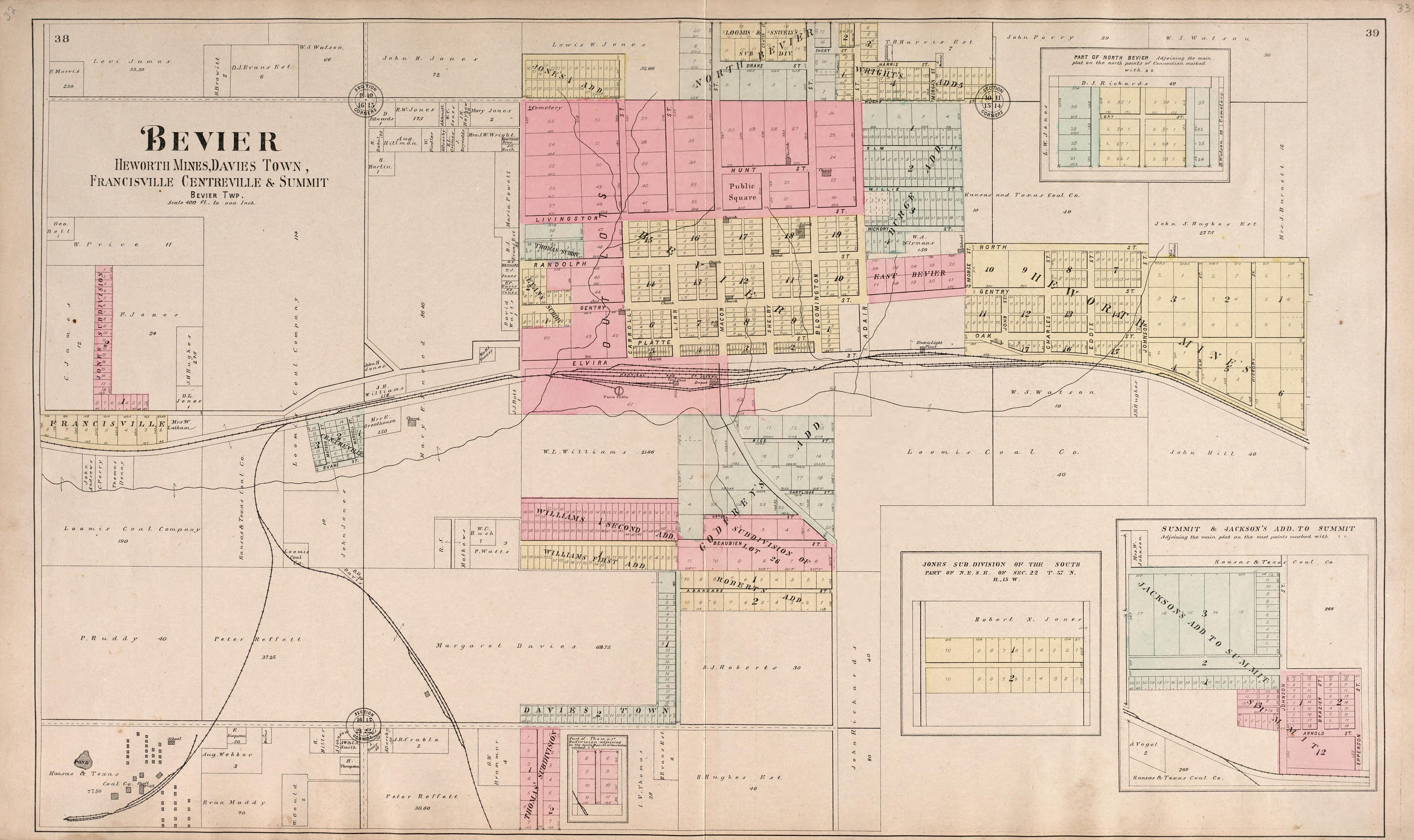 Bevier Township from Standard Atlas of Macon County, Missouri : Including a Plat Book of the Villages, Cities and Townships of the County, Map of the State, United States and World : Farmers Directory, Reference … 1897 by Relic Map Company