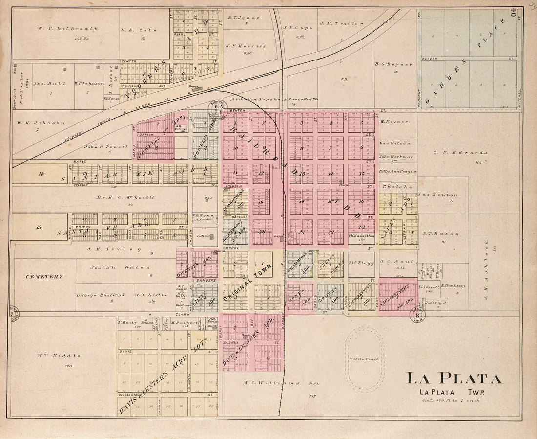 La Plata Township from Standard Atlas of Macon County, Missouri : Including a Plat Book of the Villages, Cities and Townships of the County, Map of the State, United States and World : Farmers Directory, Reference … 1897 by Relic Map Company