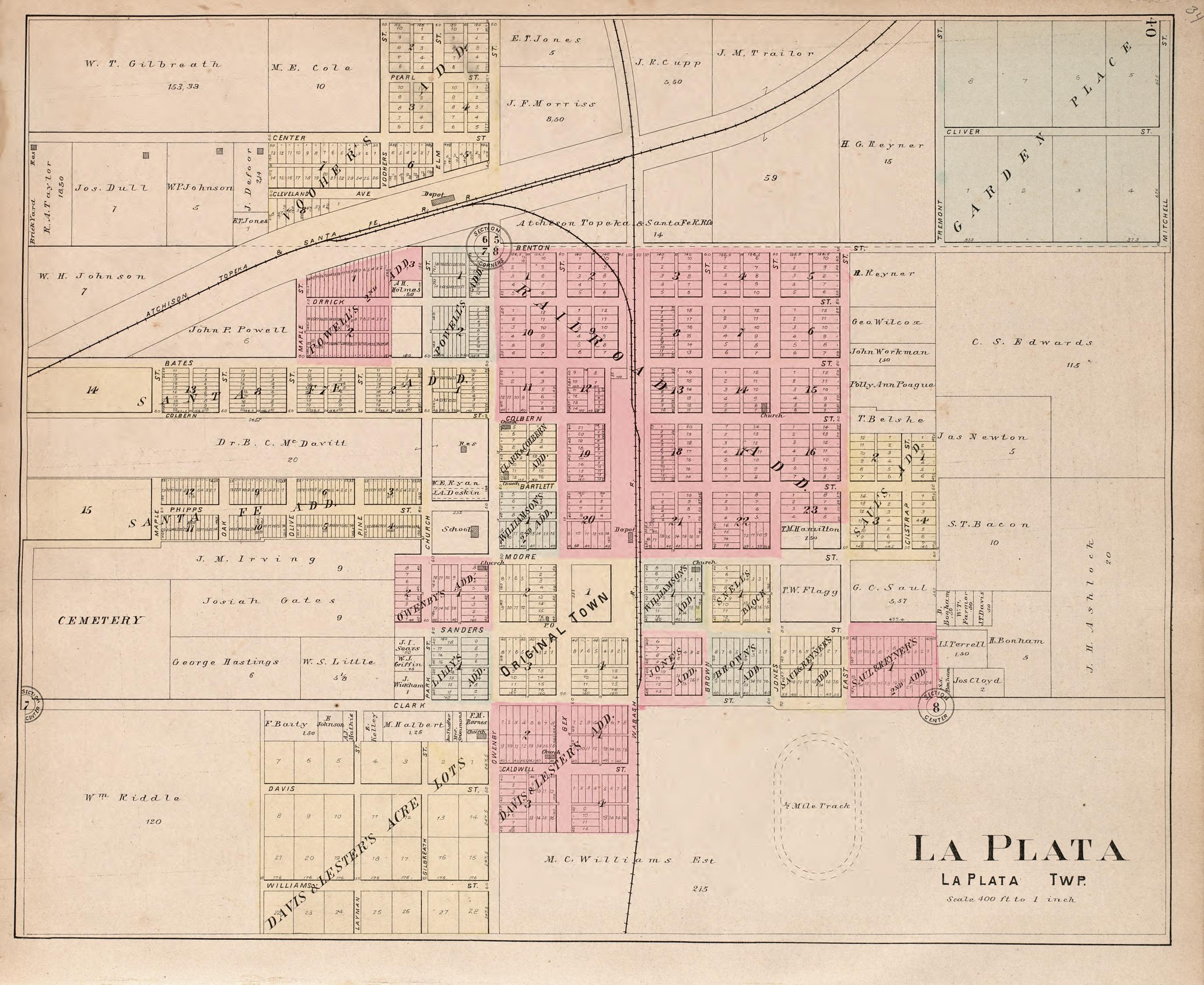 La Plata Township from Standard Atlas of Macon County, Missouri : Including a Plat Book of the Villages, Cities and Townships of the County, Map of the State, United States and World : Farmers Directory, Reference … 1897 by Relic Map Company